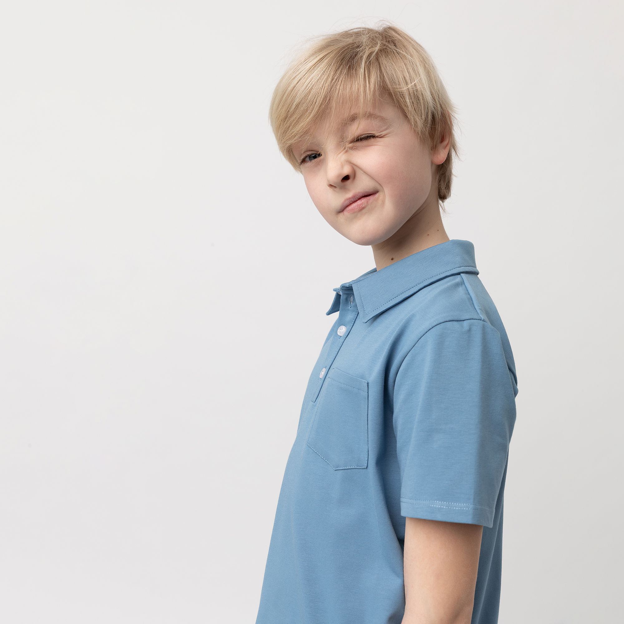 Błękitna koszulka polo Junior