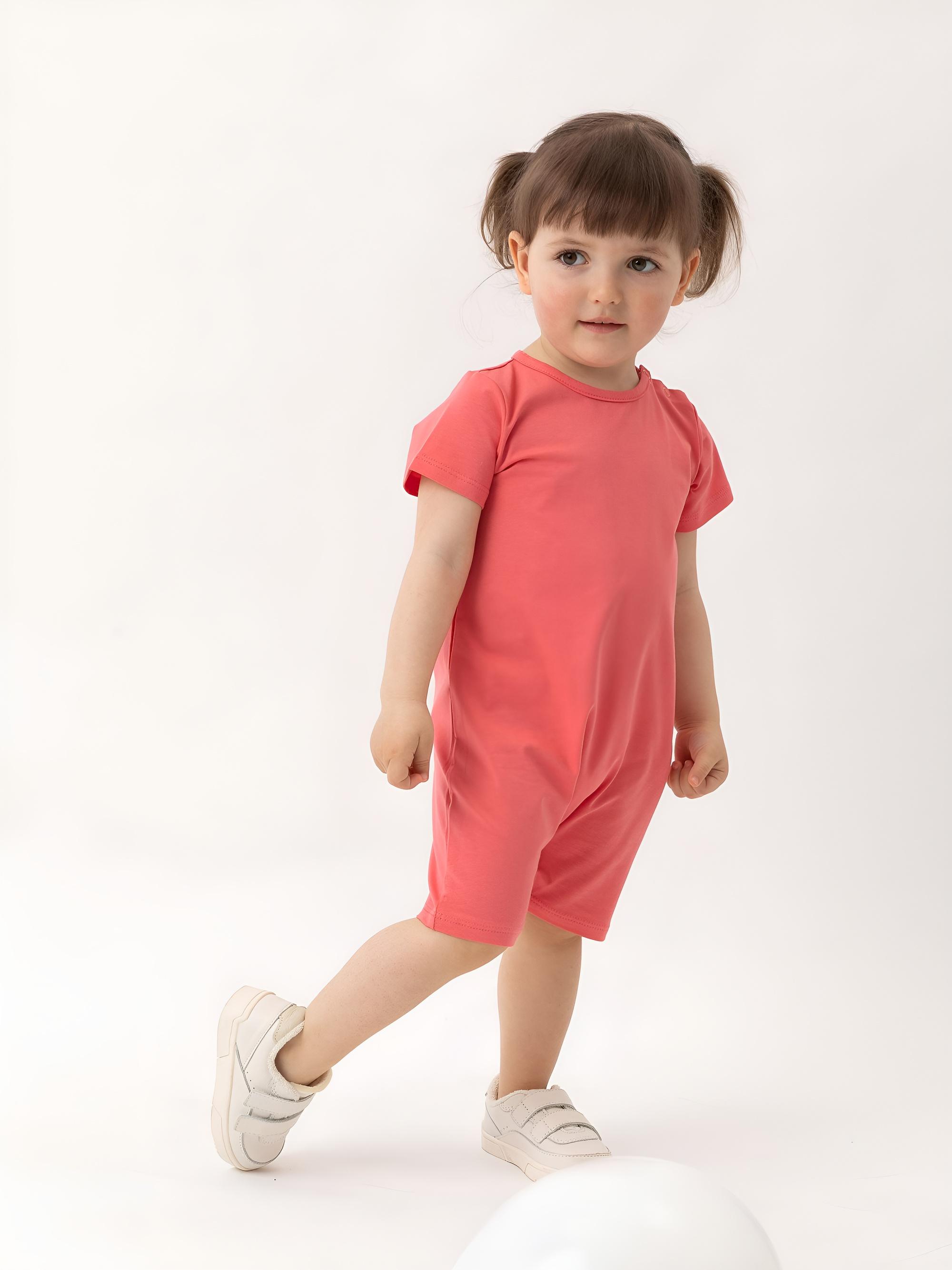 Coral short sleeve romper