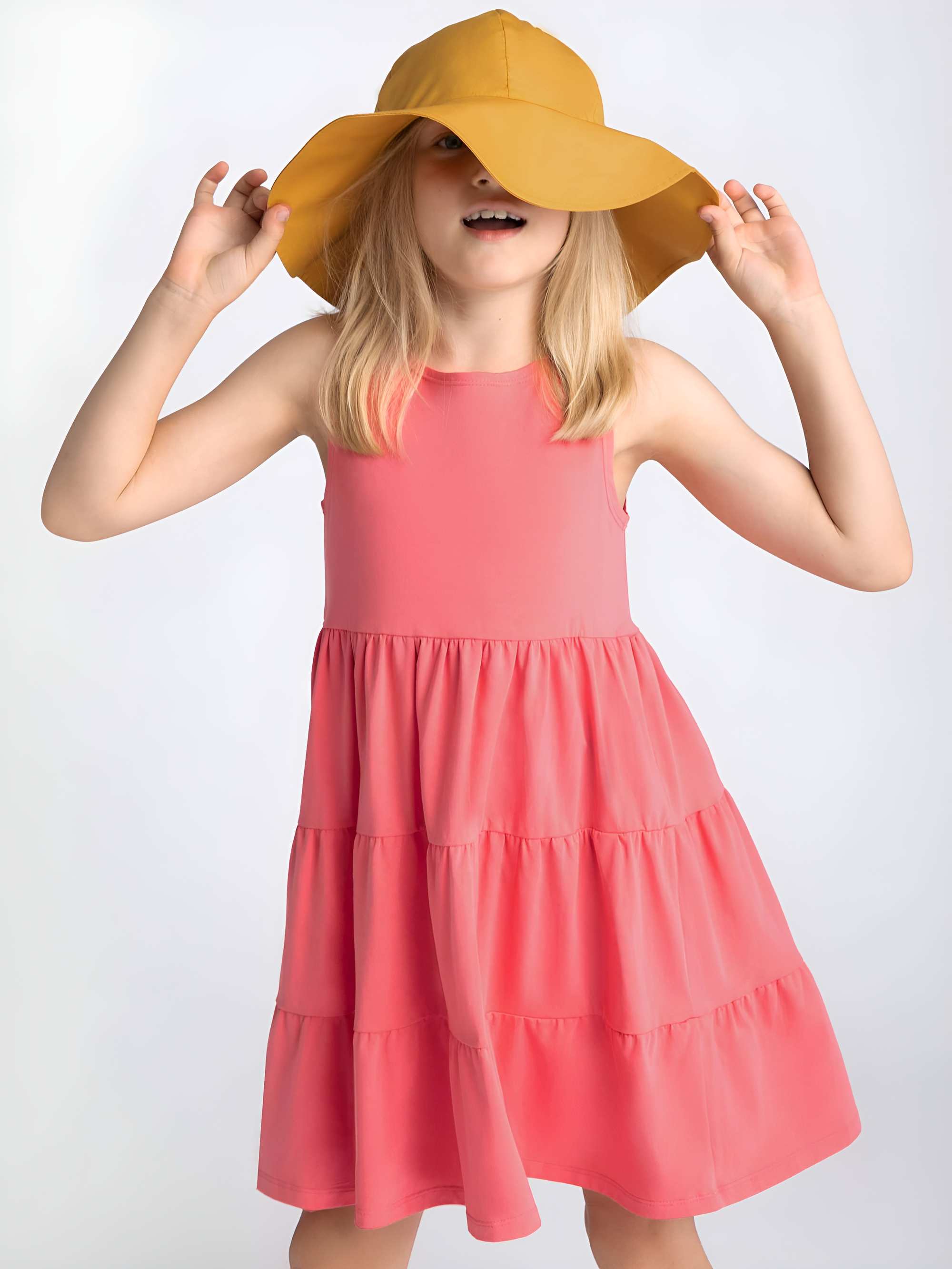 Coral sleeveless dress