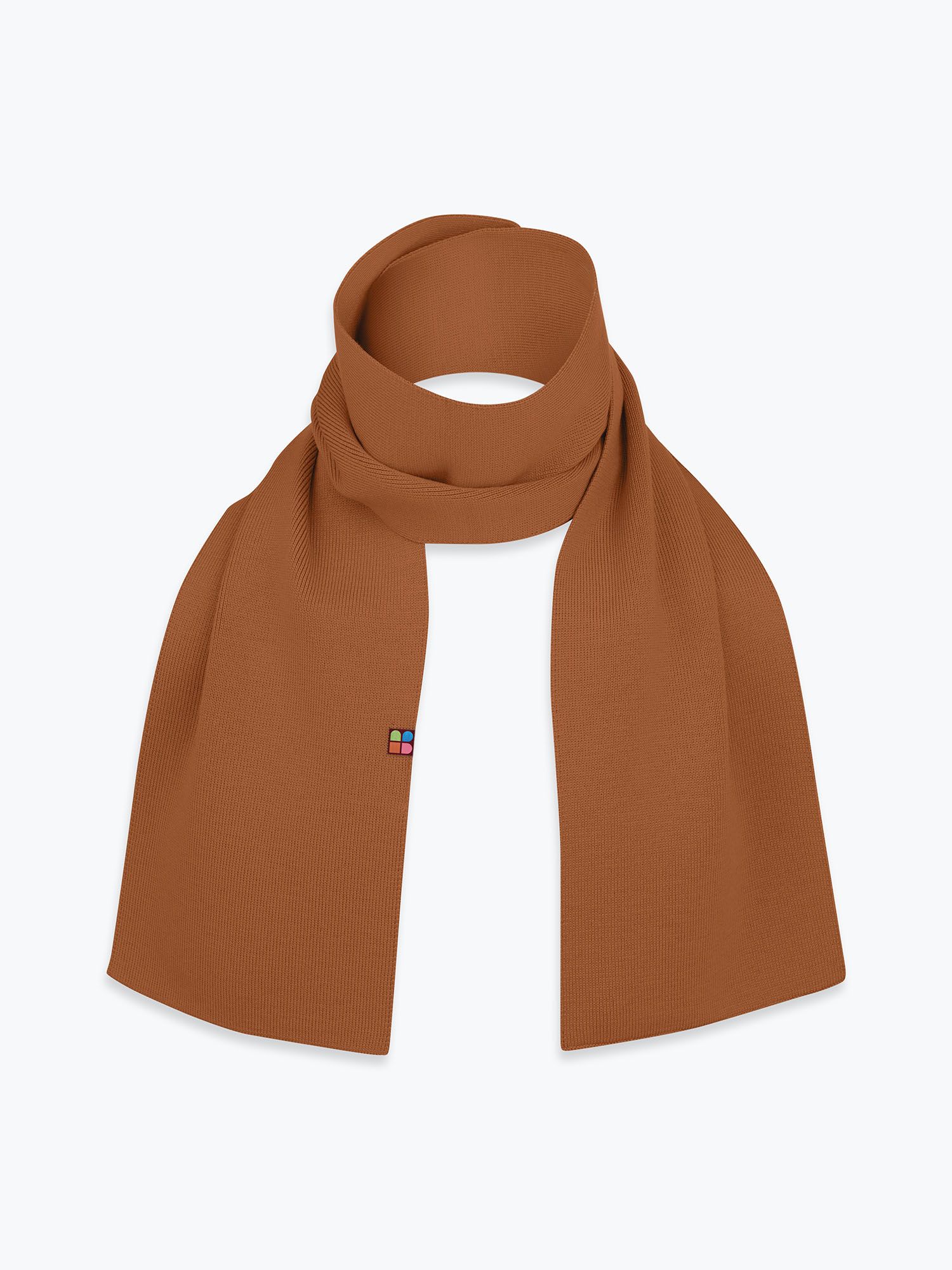 Caramel fine knit merino wool scarf kids