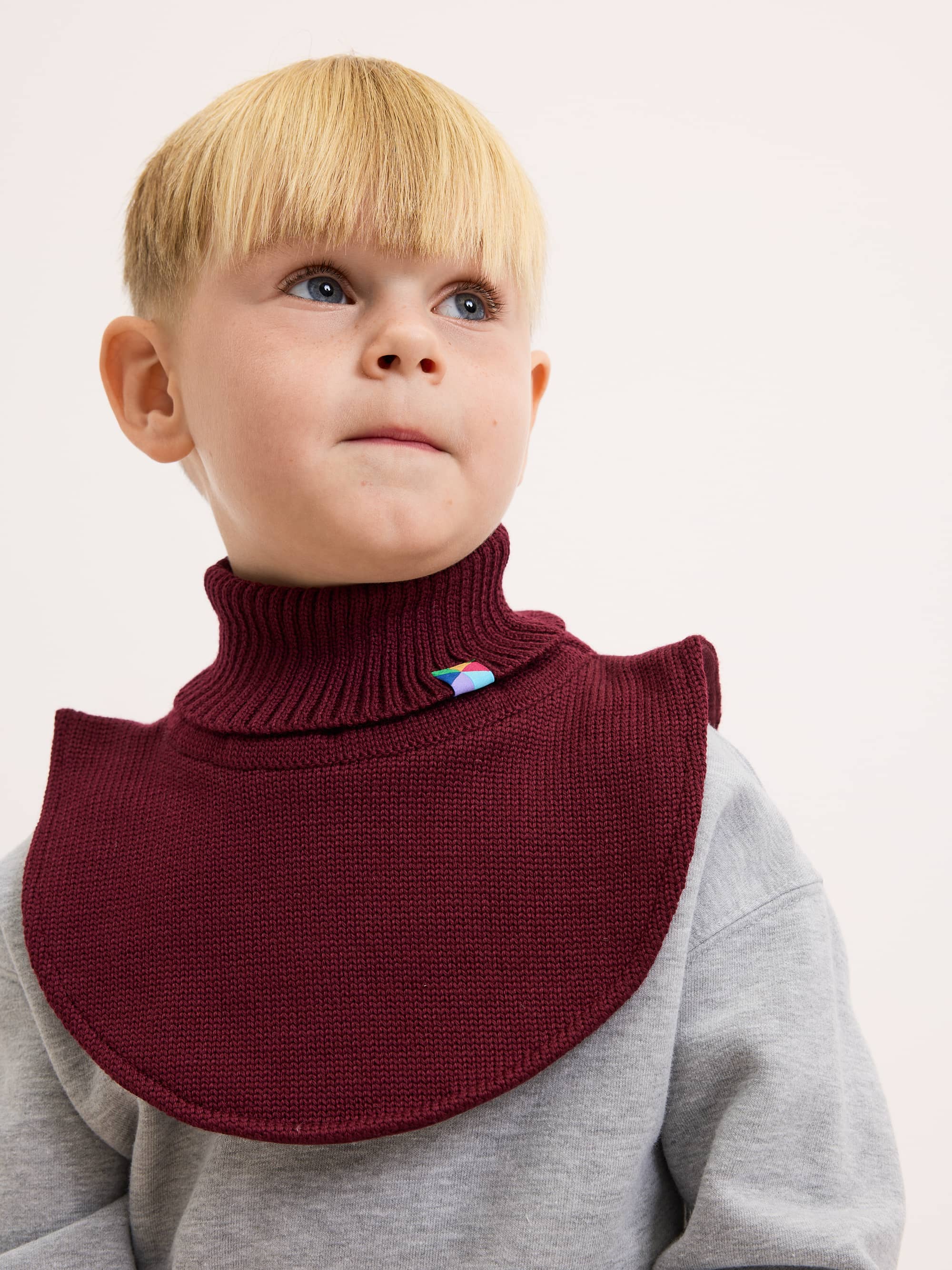 Burgundy merino wool neck warmer kids