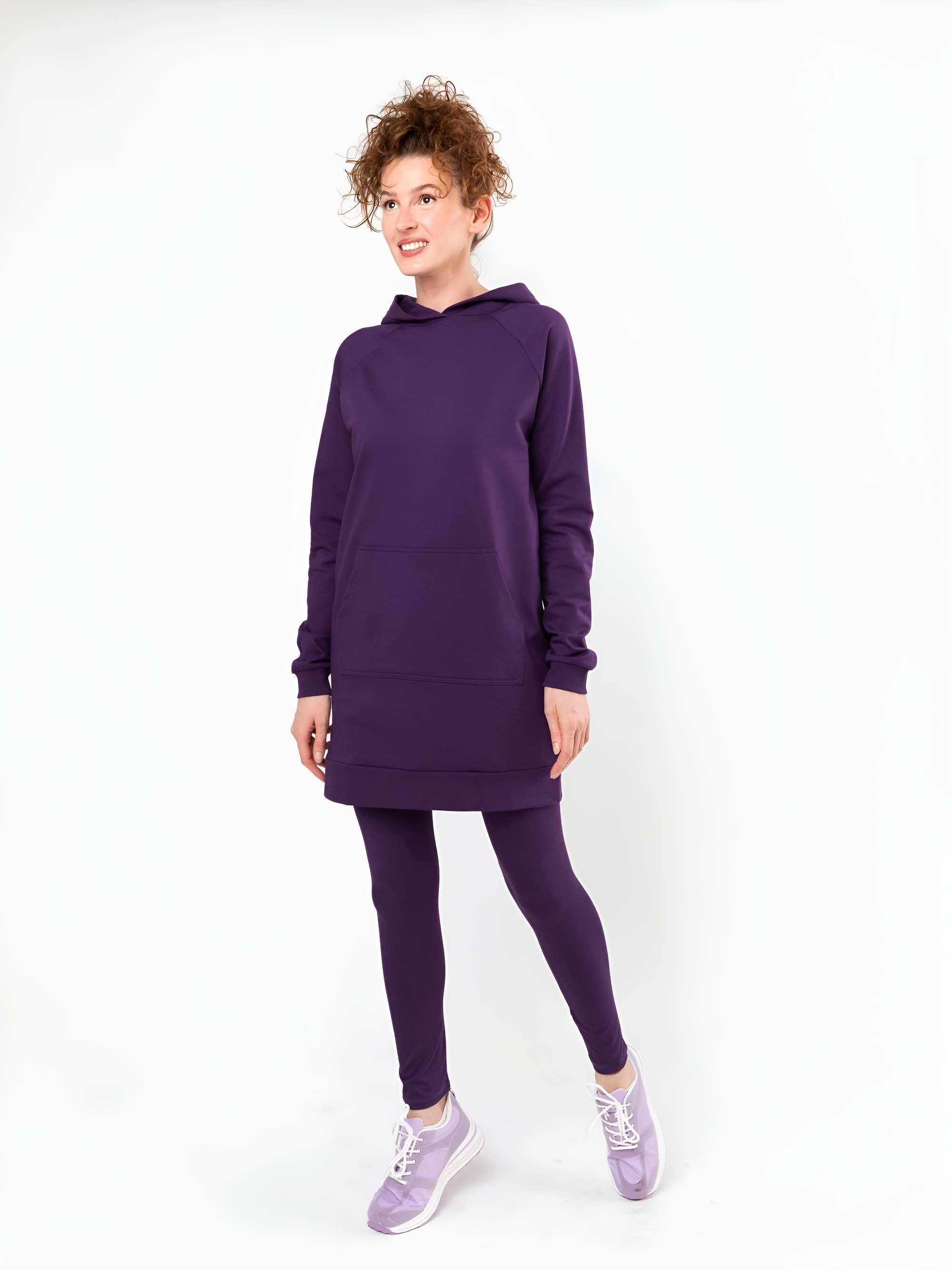 Fioletowe legginsy damskie