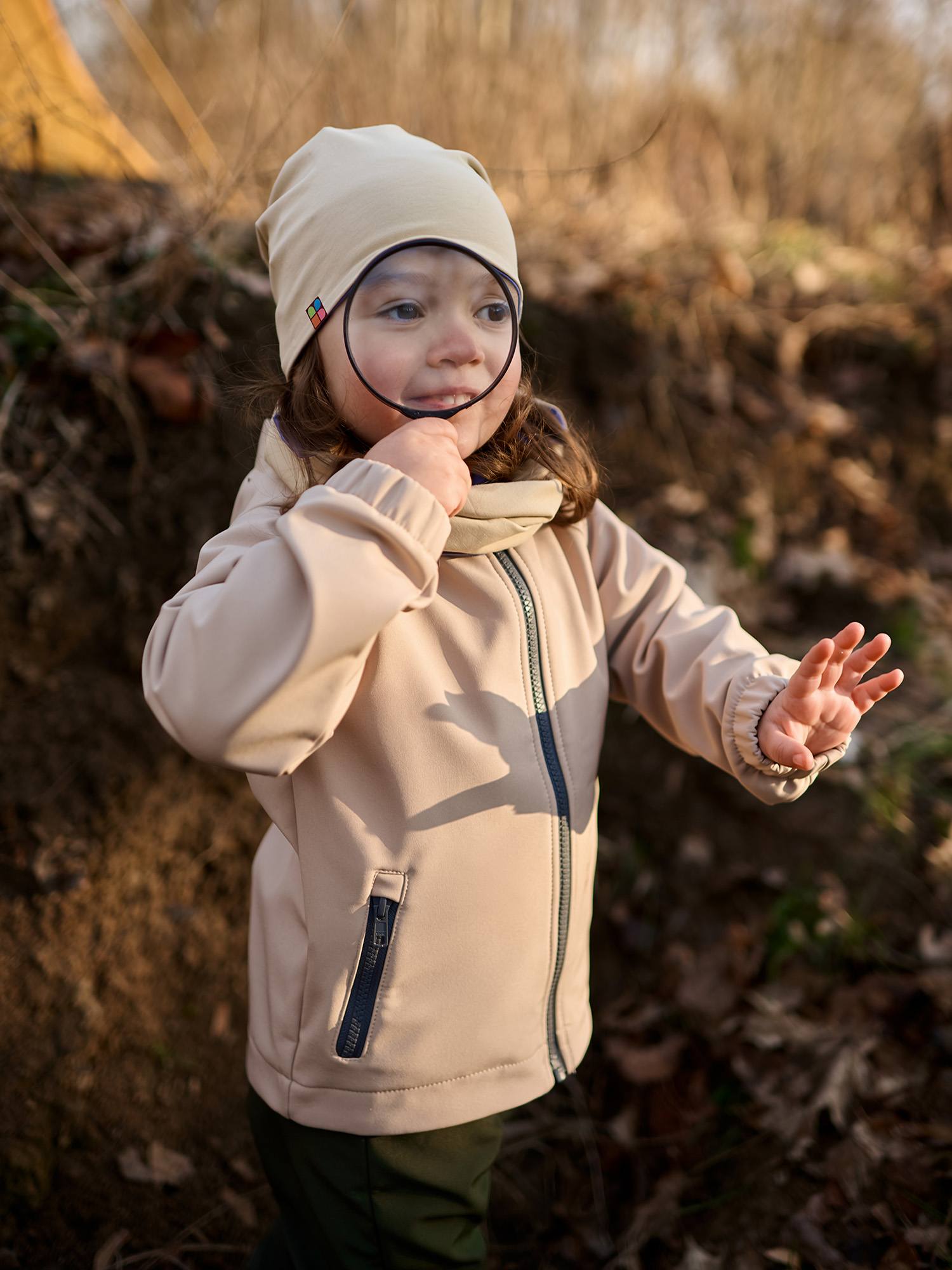 Very peri-beige Reversible Beanie & Neck Warmer Set Junior