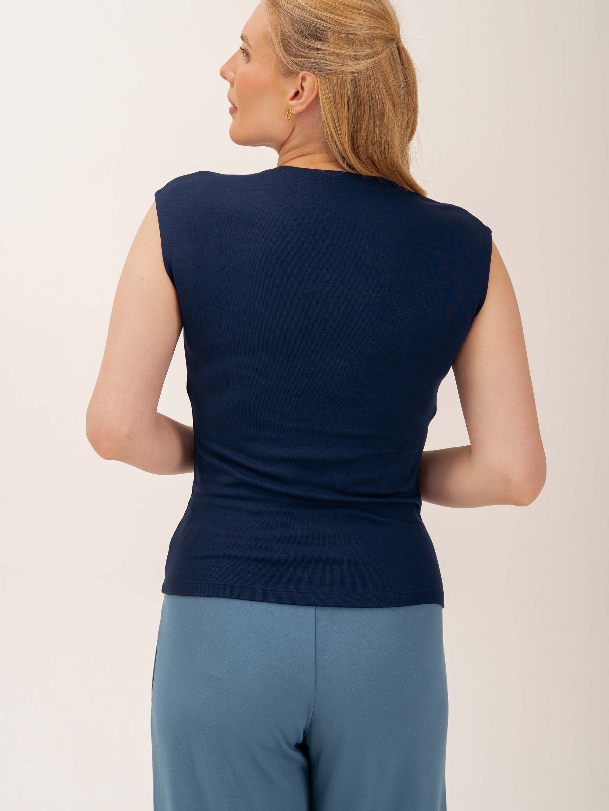 Navy blue Short-Sleeve Top Women