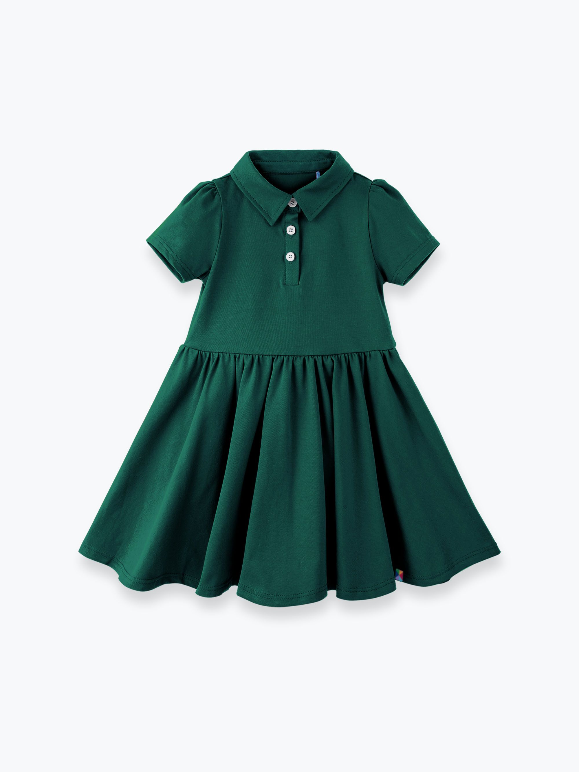 Butelkowozielona sukienka polo