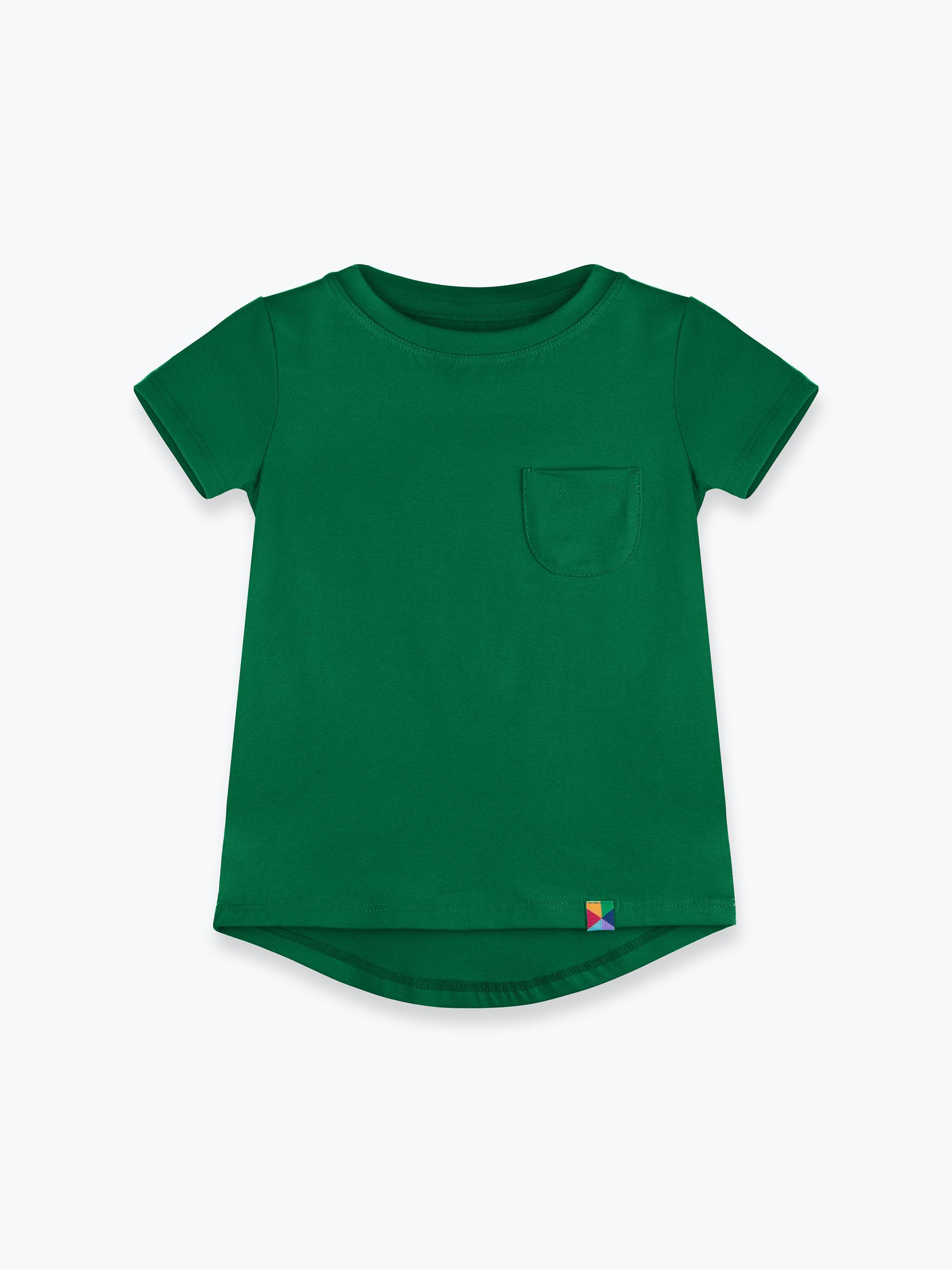 Ciemnozielony T-shirt z kieszonką