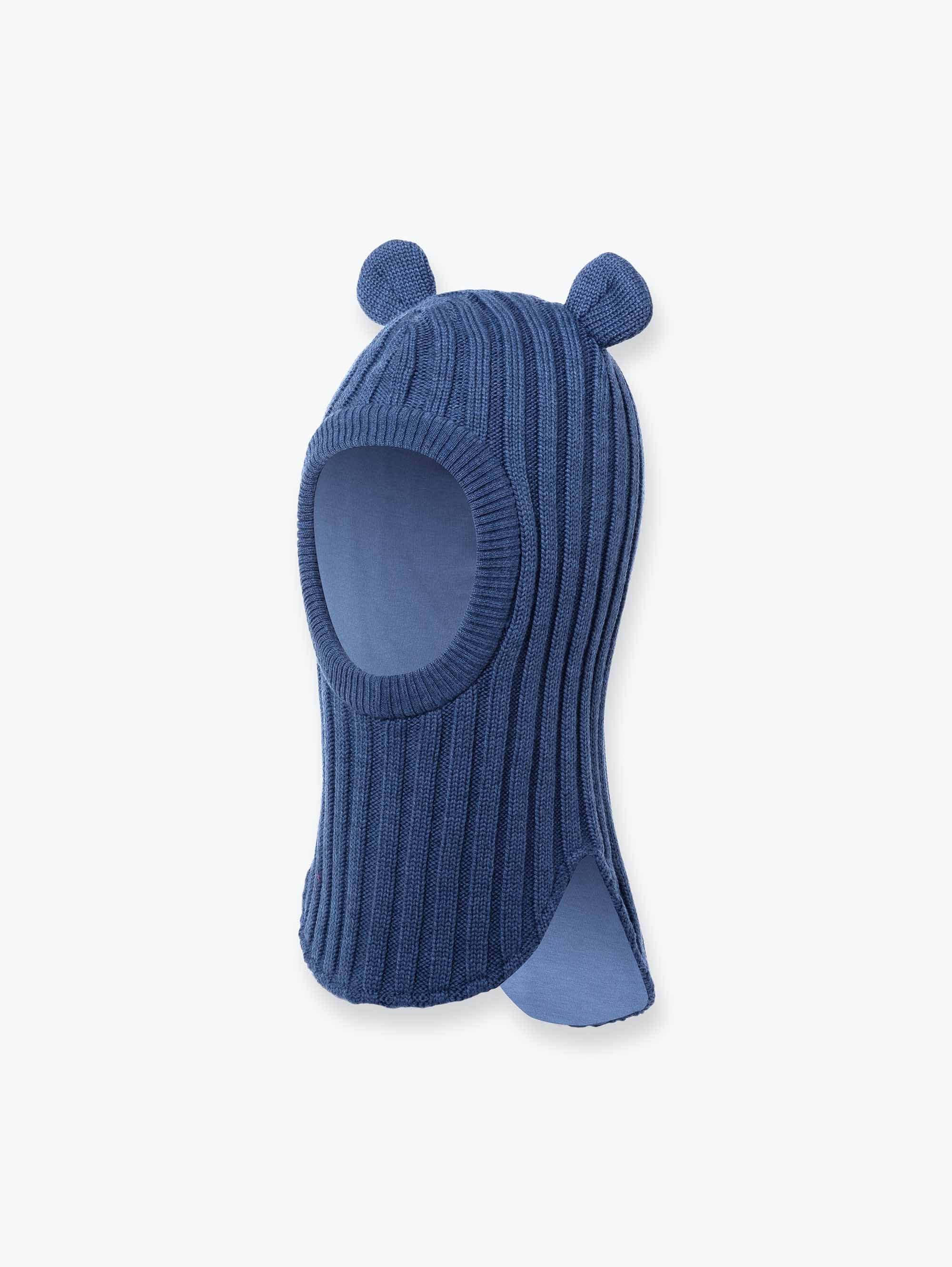 Granatowa kominiarka merino z uszkami