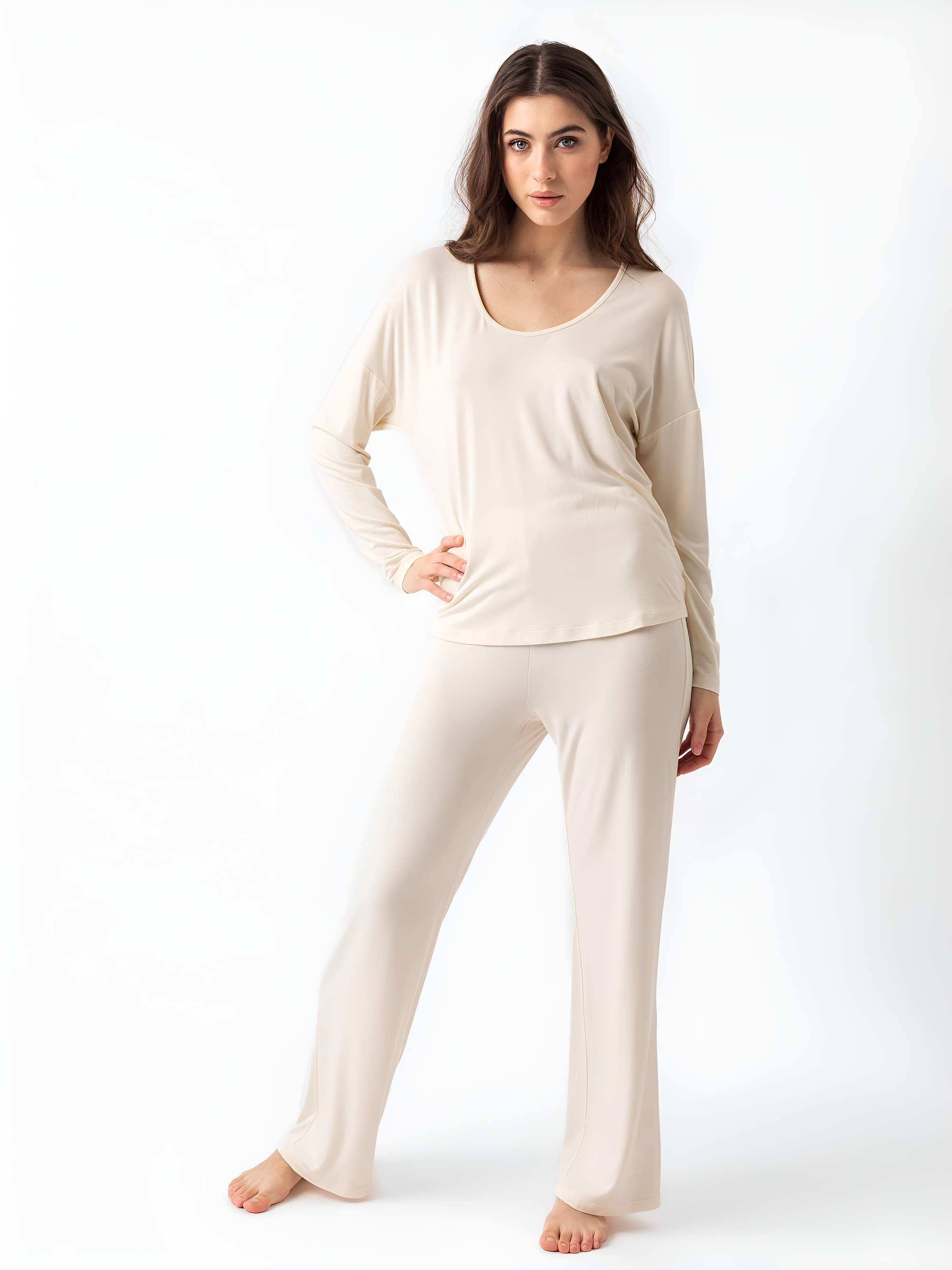 Ecru pajama pants Women LONG