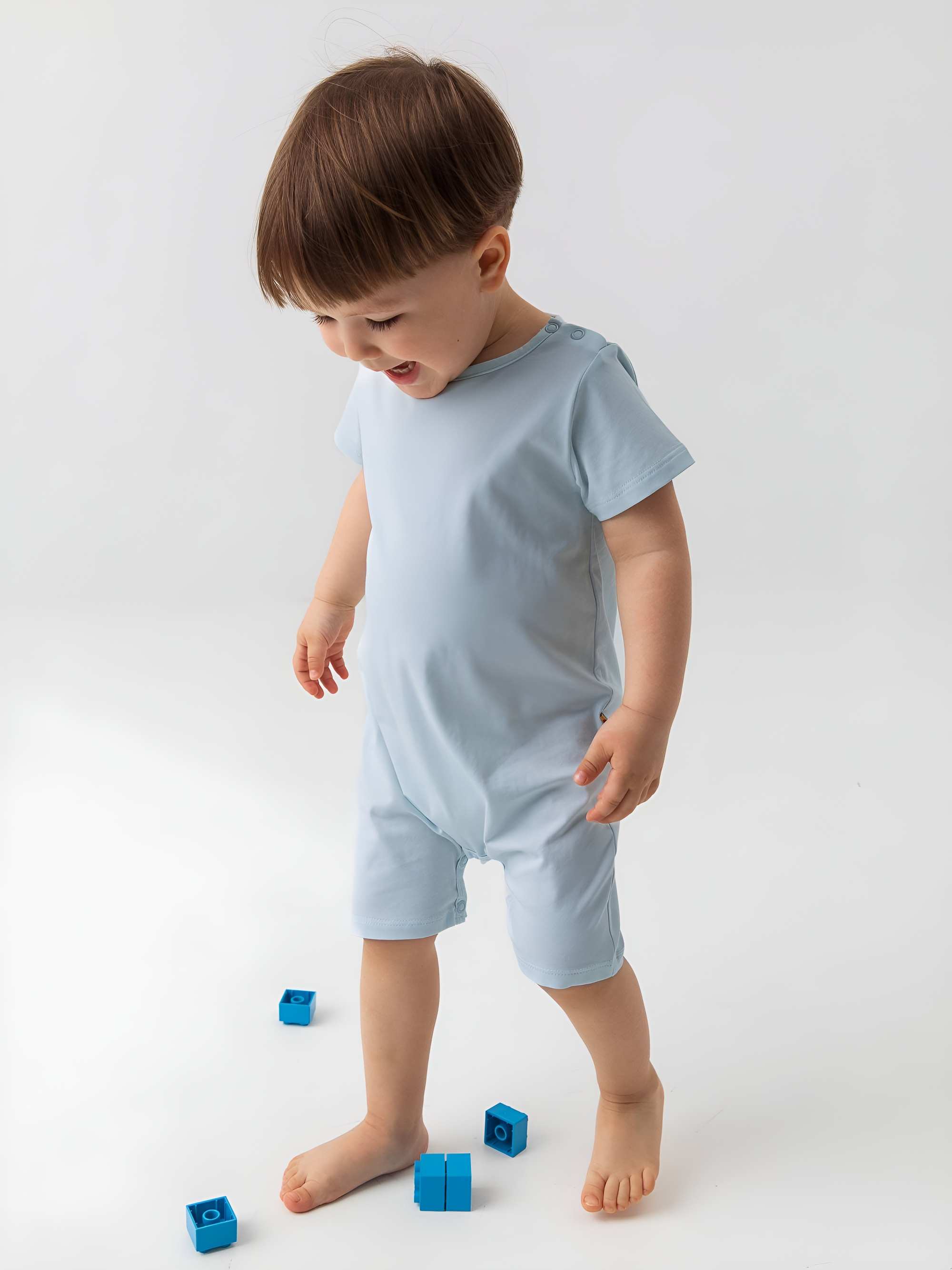 Light blue short sleeve romper
