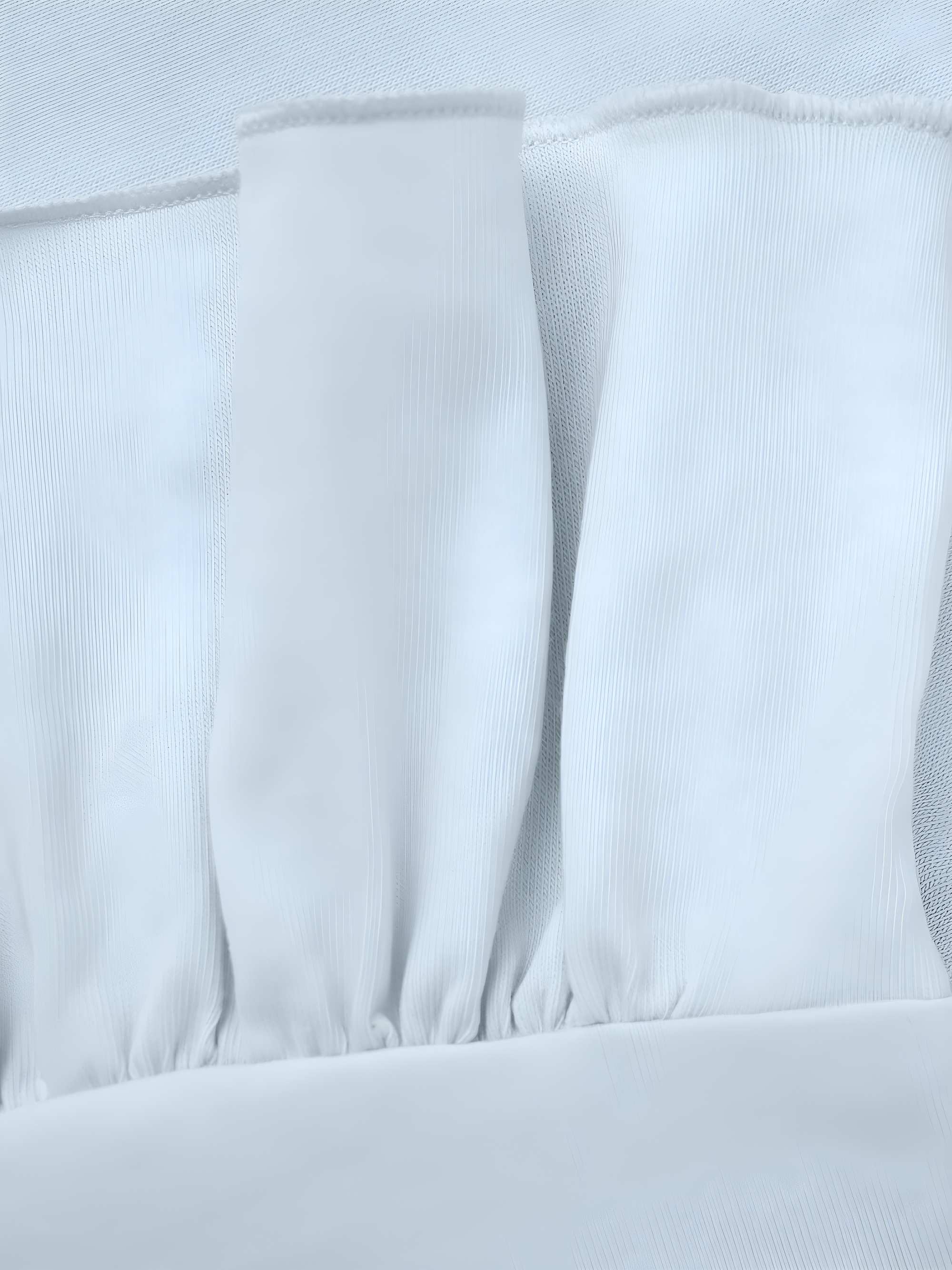 Light blue ruffle short sleeve blouse
