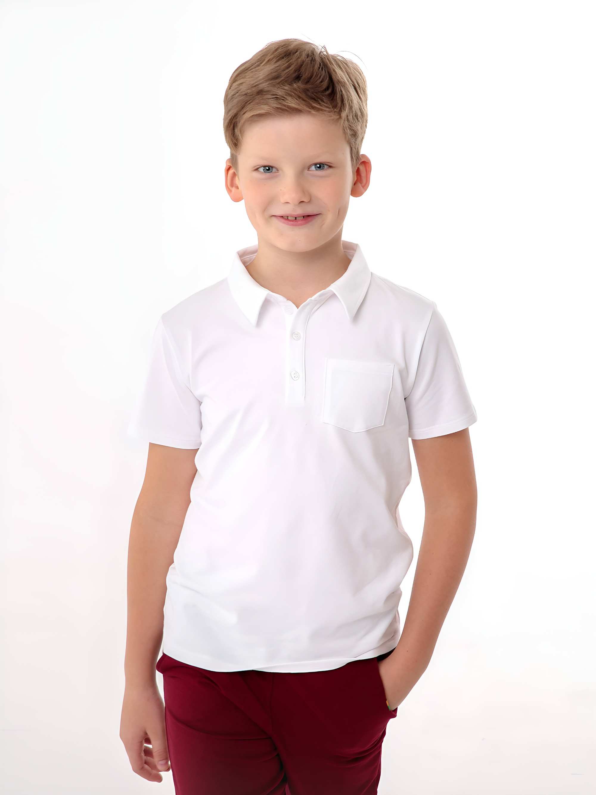 Biała koszulka polo Junior