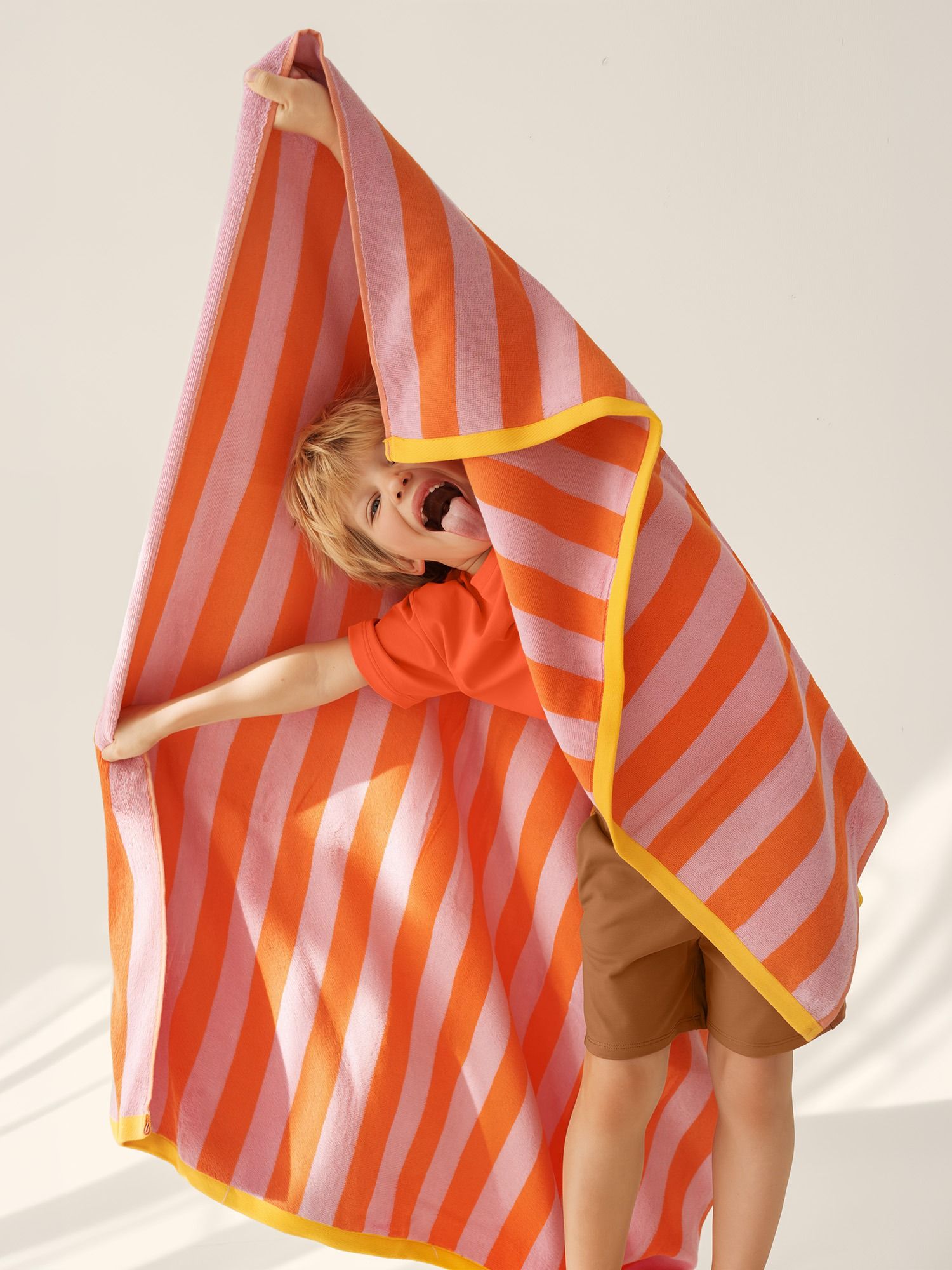 Orange Ribbed Hem T-shirt