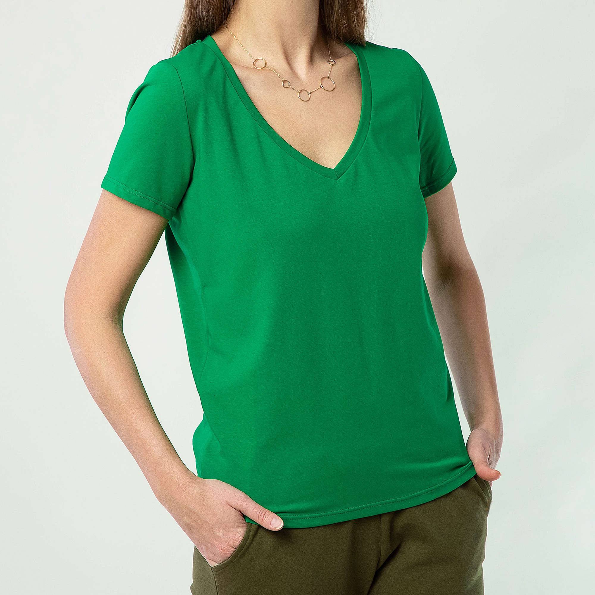 Zielony T-shirt damski