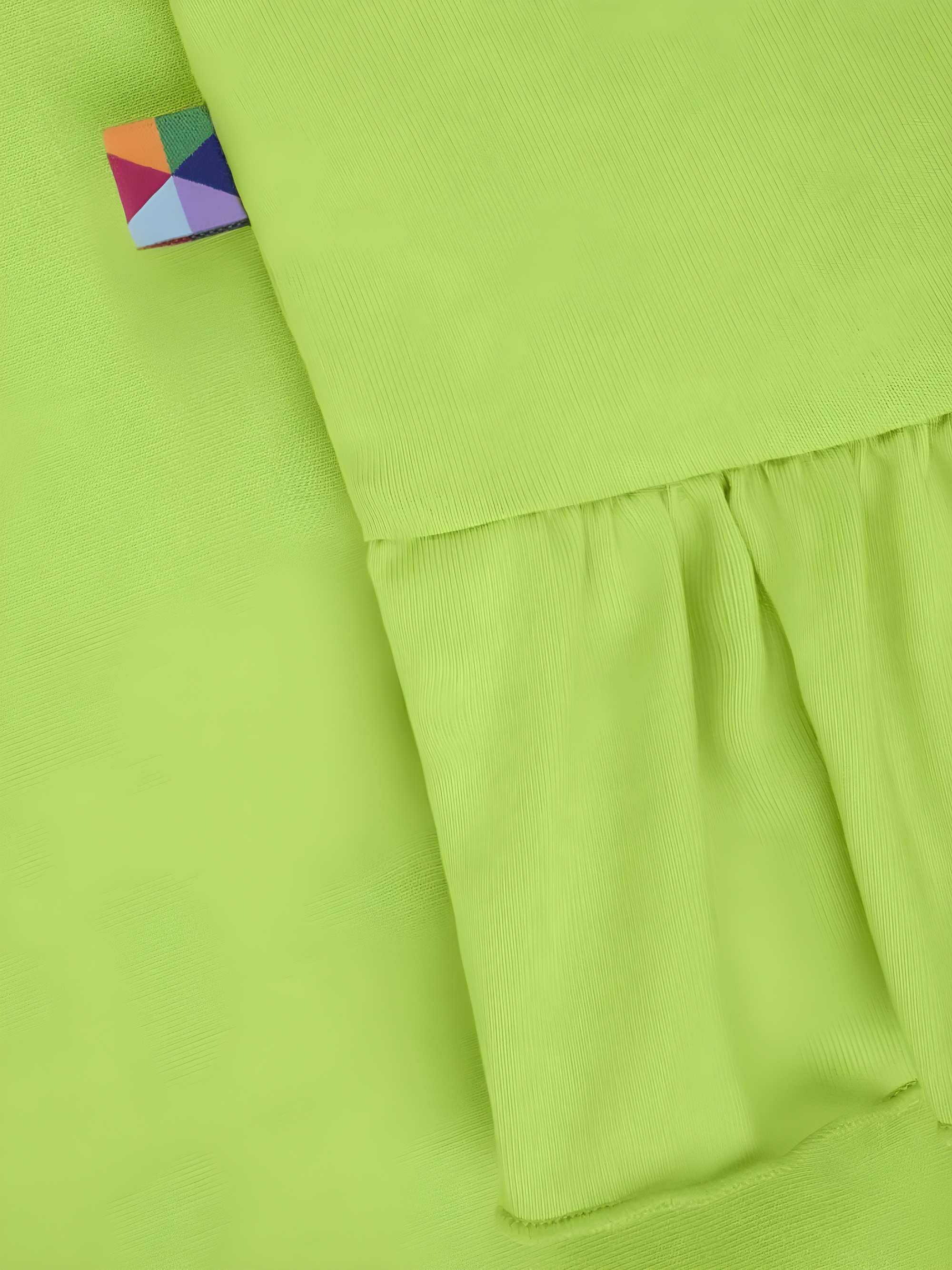 Lime green ruffle short sleeve blouse