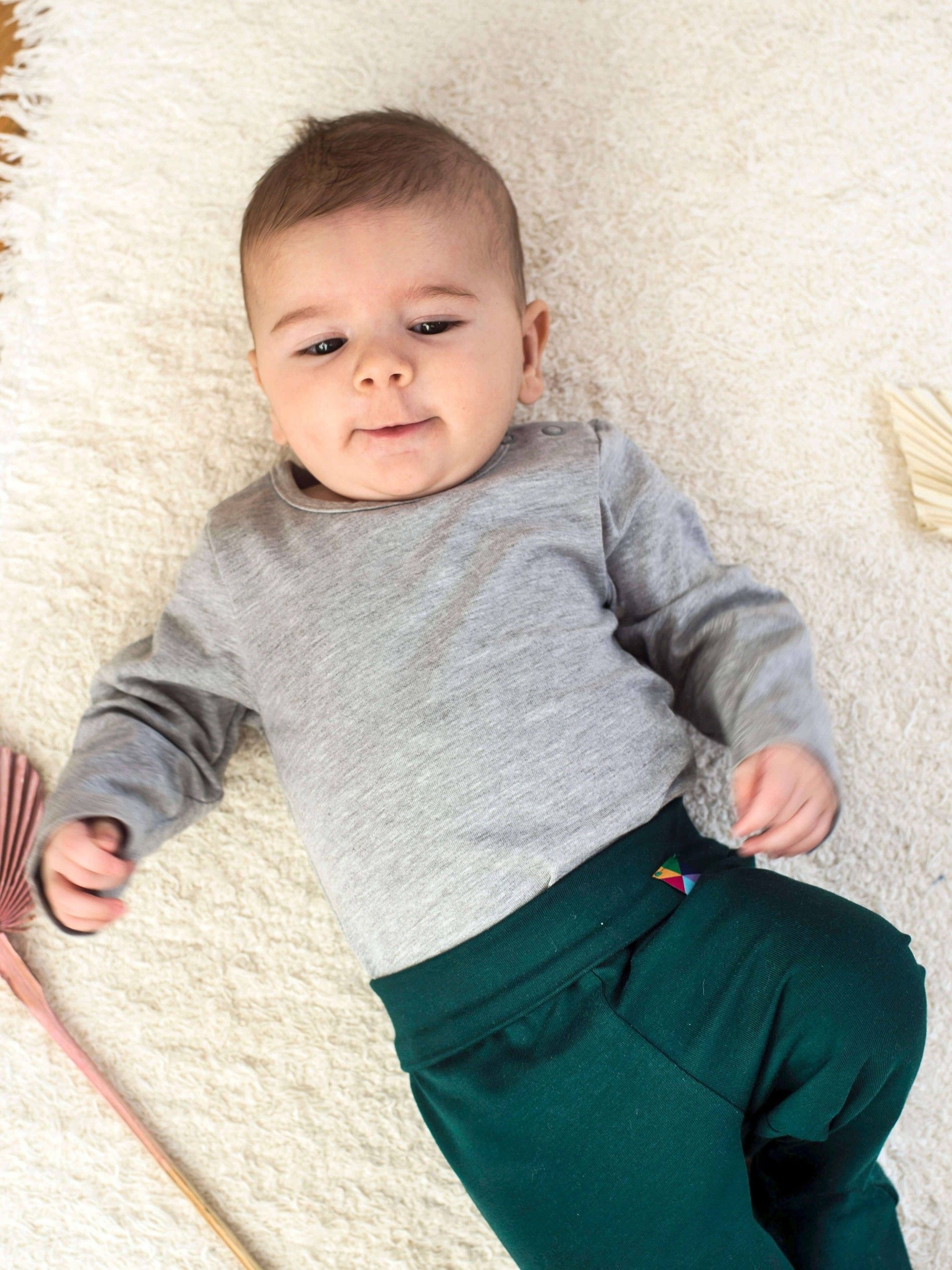 Bottle-green jersey pants