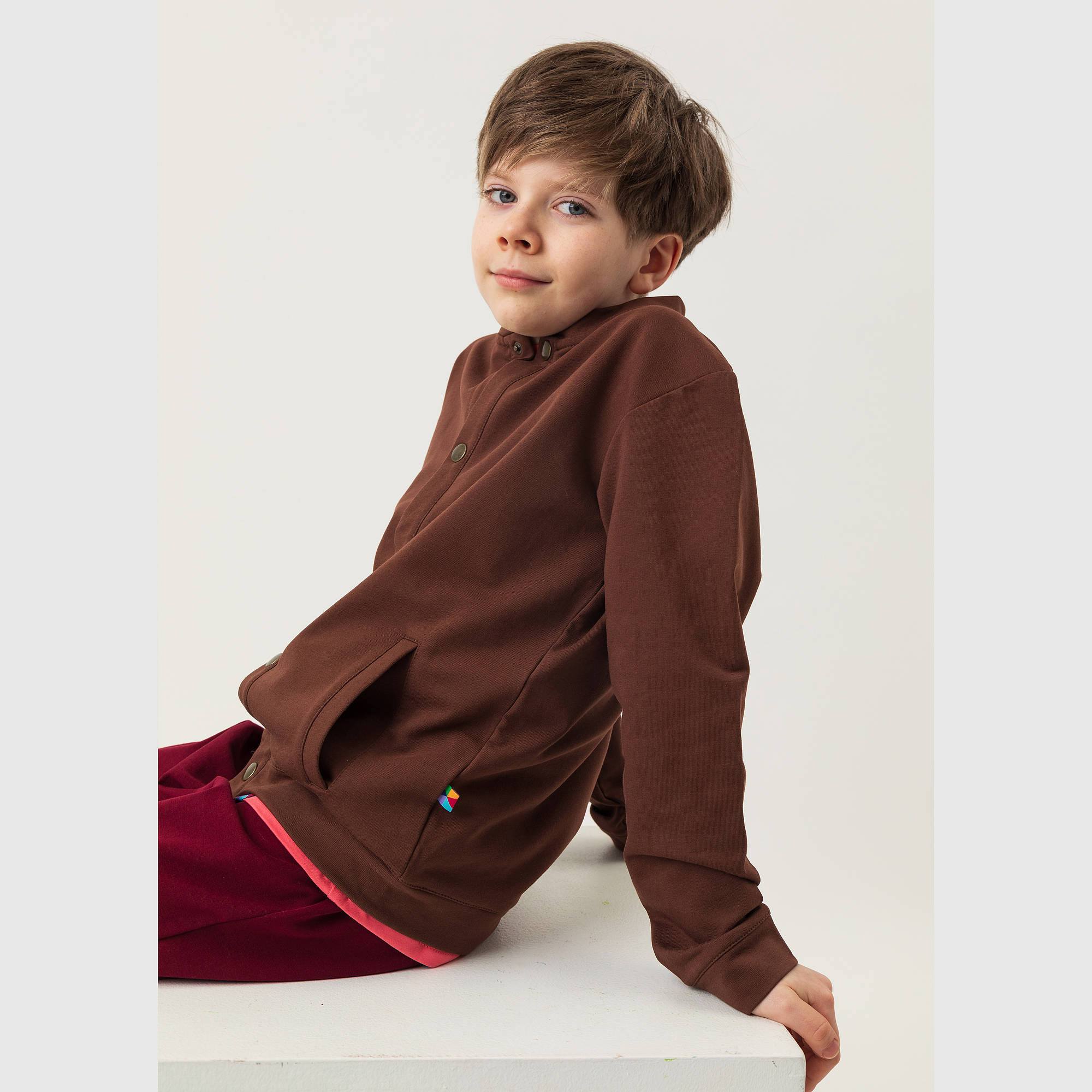 Brązowa bluza bomber z kieszeniami