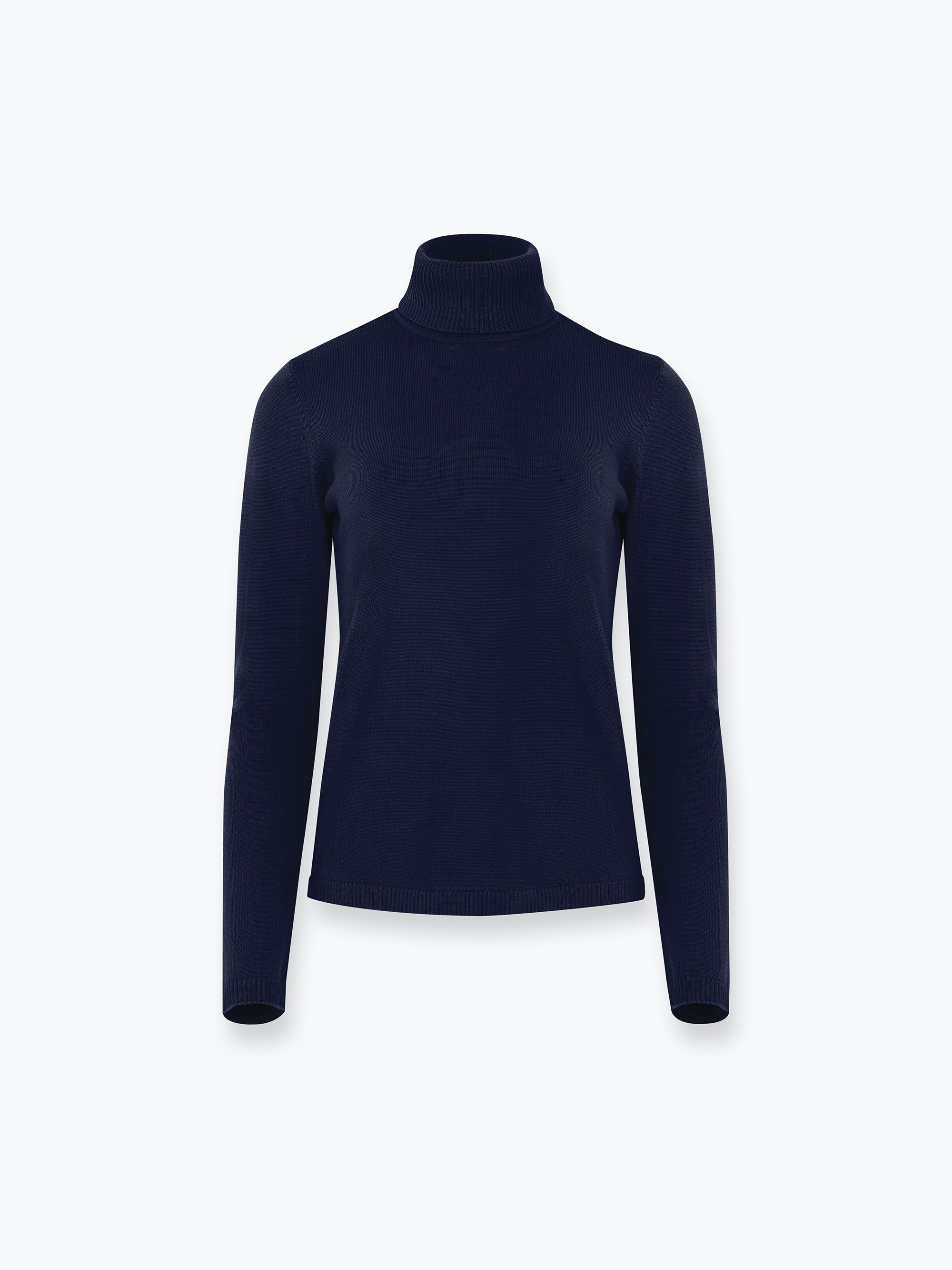 Granatowy golf z wełny merino damski