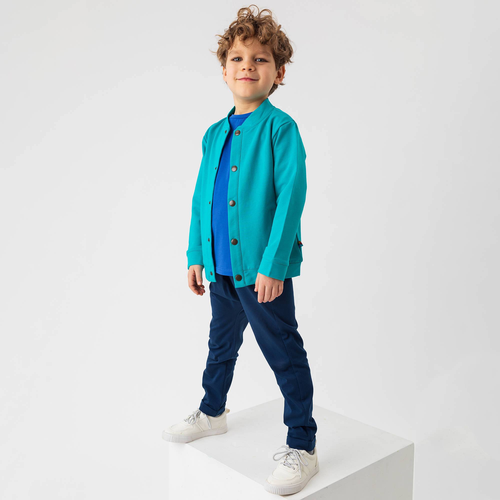 Turkusowa bluza bomber z kieszeniami