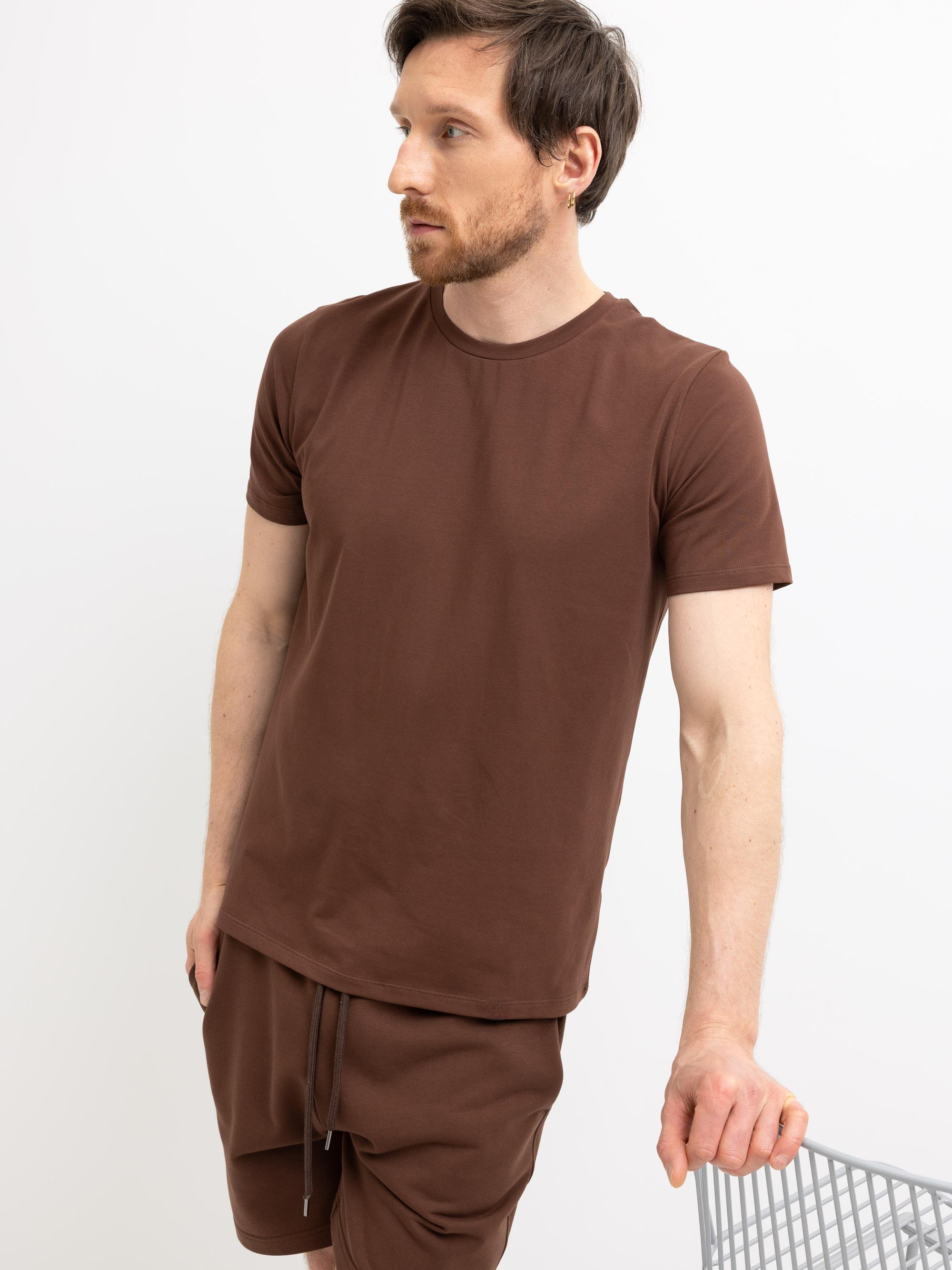 Brązowy T-shirt męski
