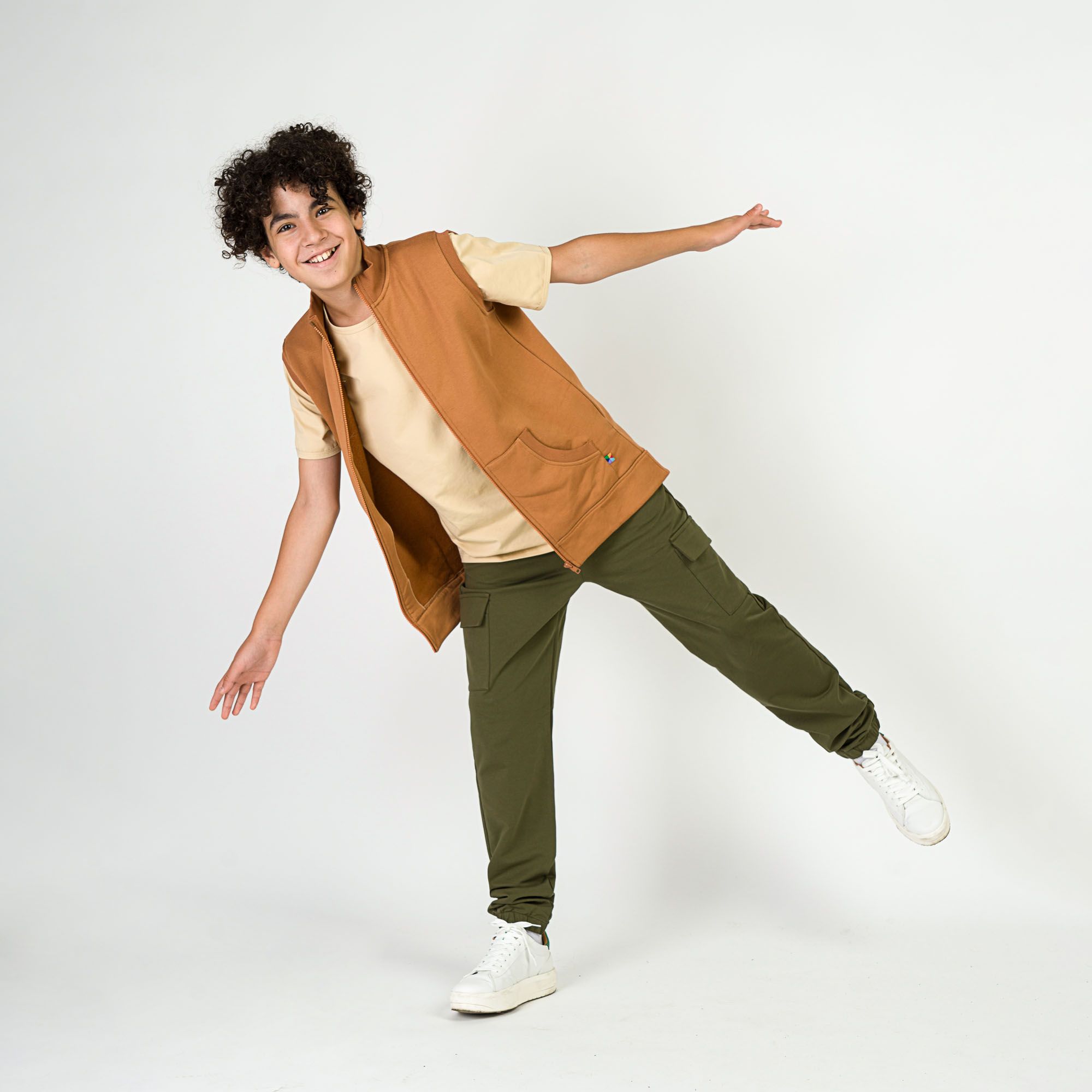 Khaki spodnie bojówki Junior