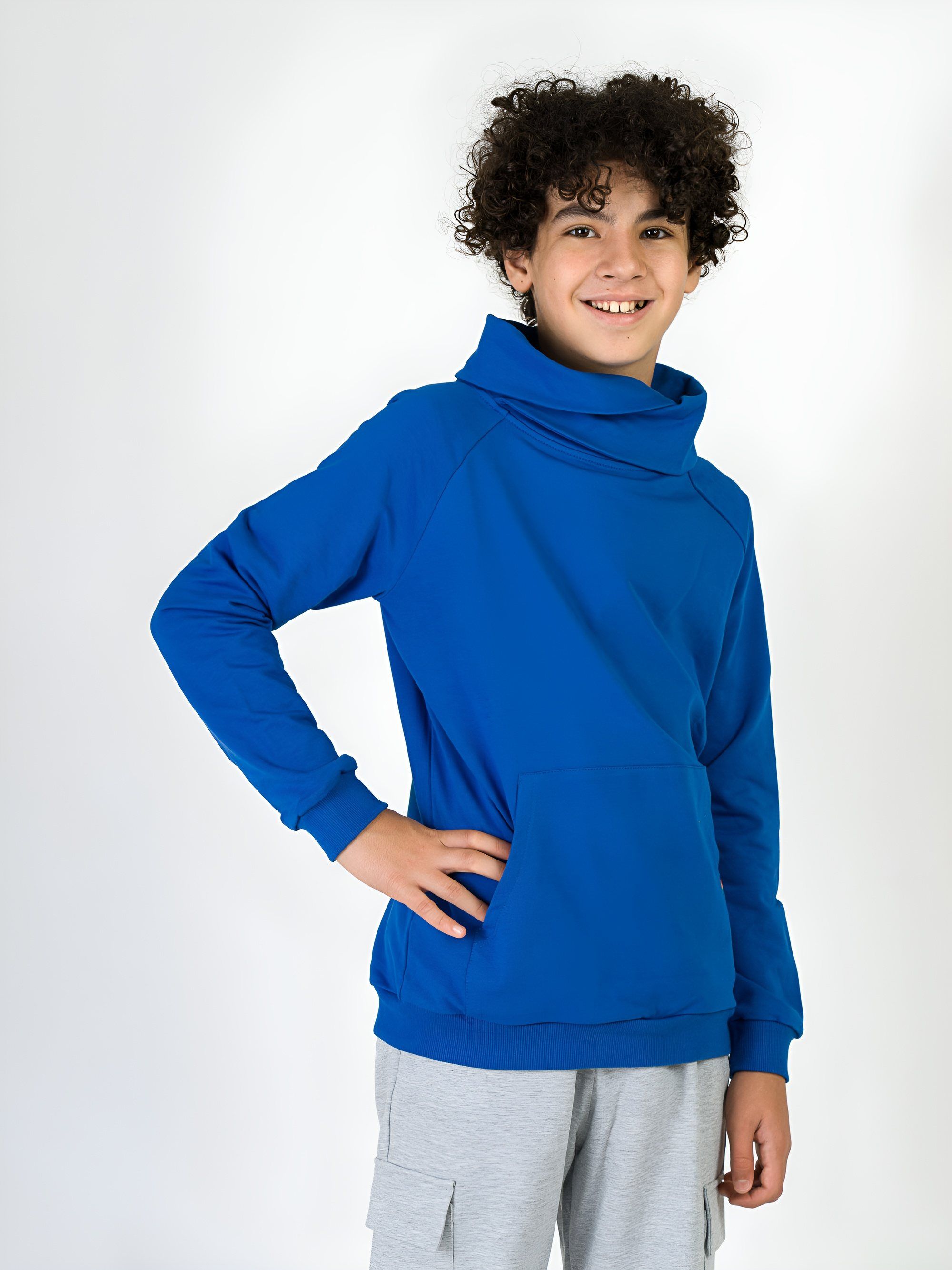 Niebieska bluza z szalem Junior