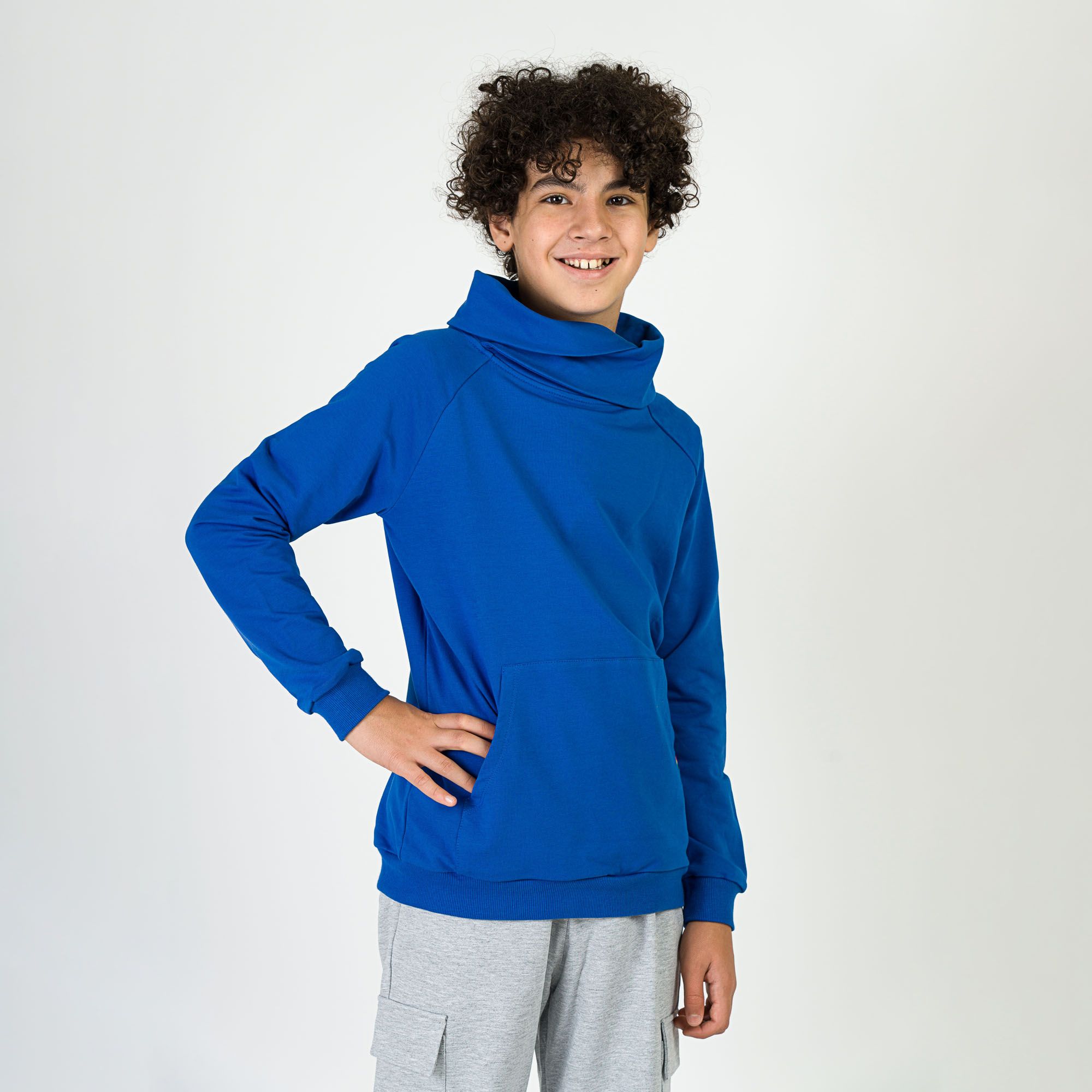 Niebieska bluza z szalem Junior