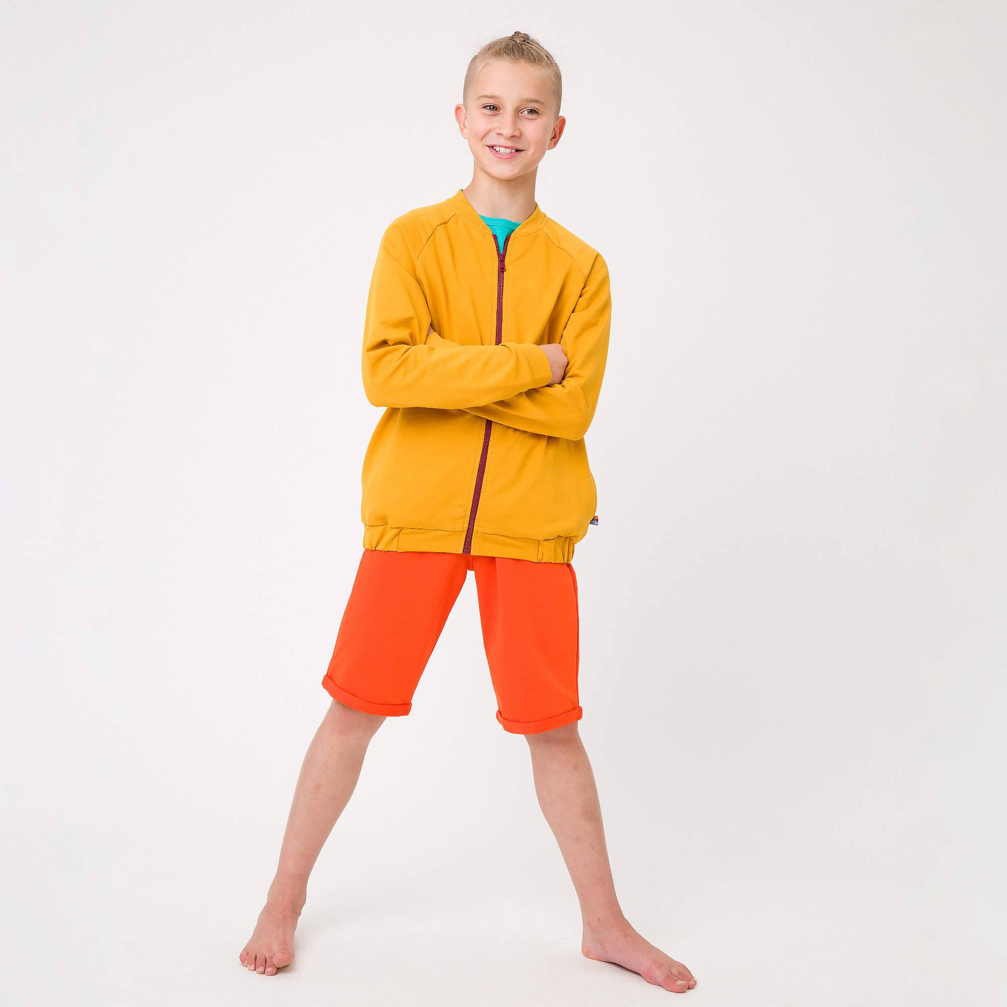 Musztardowa bluza na zamek Junior