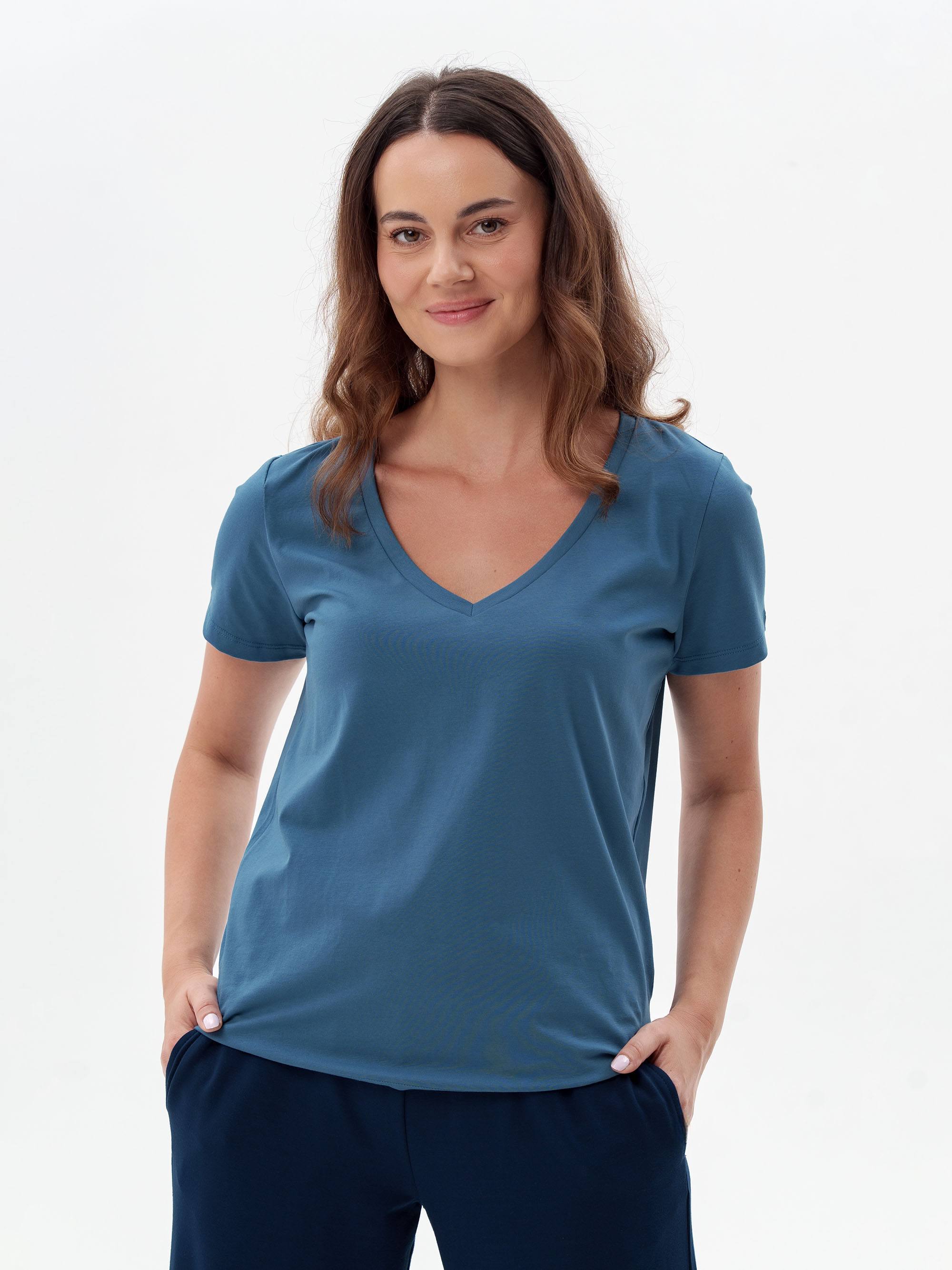 Ciemnoniebieski T-shirt damski