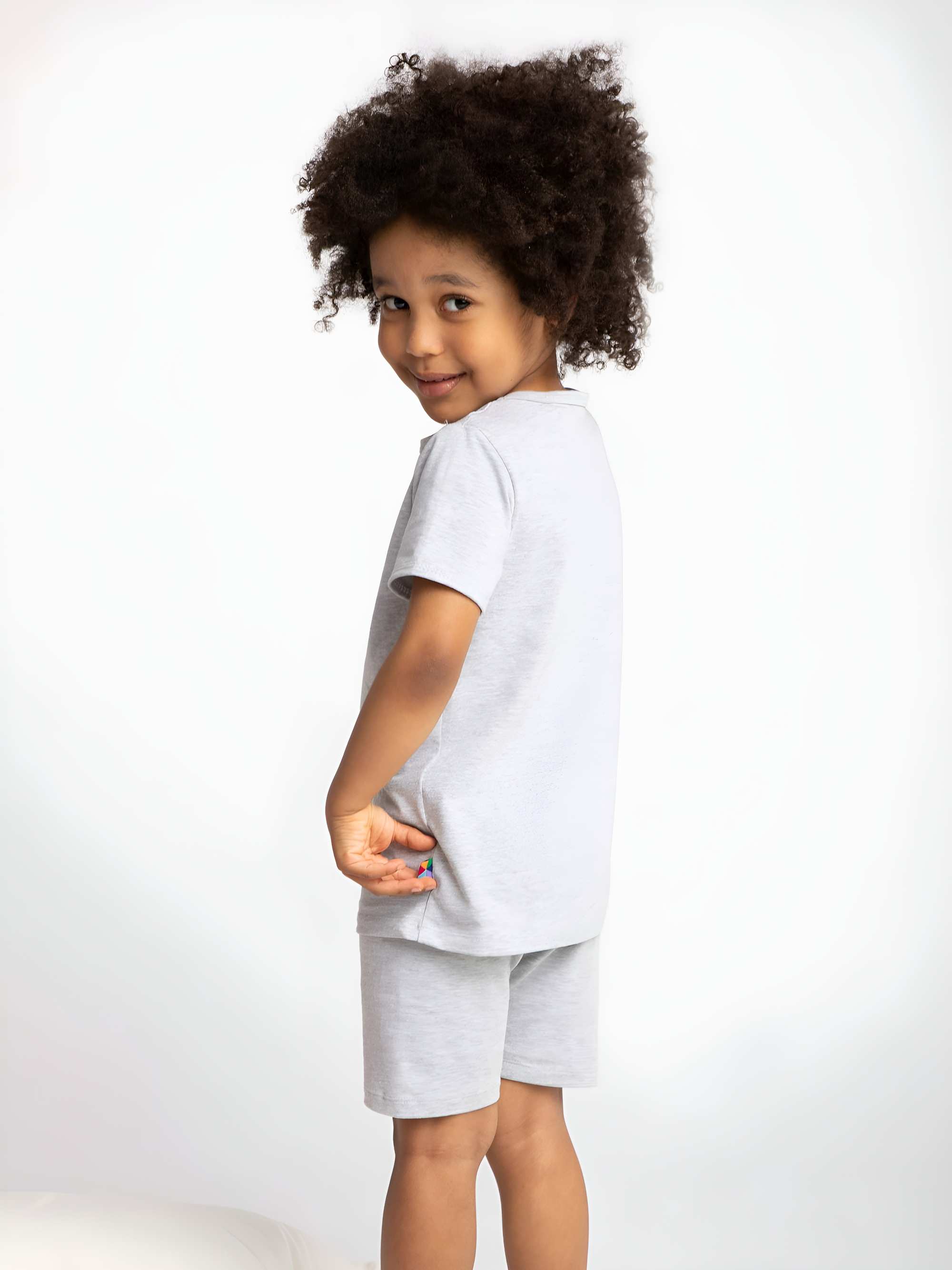 Grey melange short sleeve pyjamas