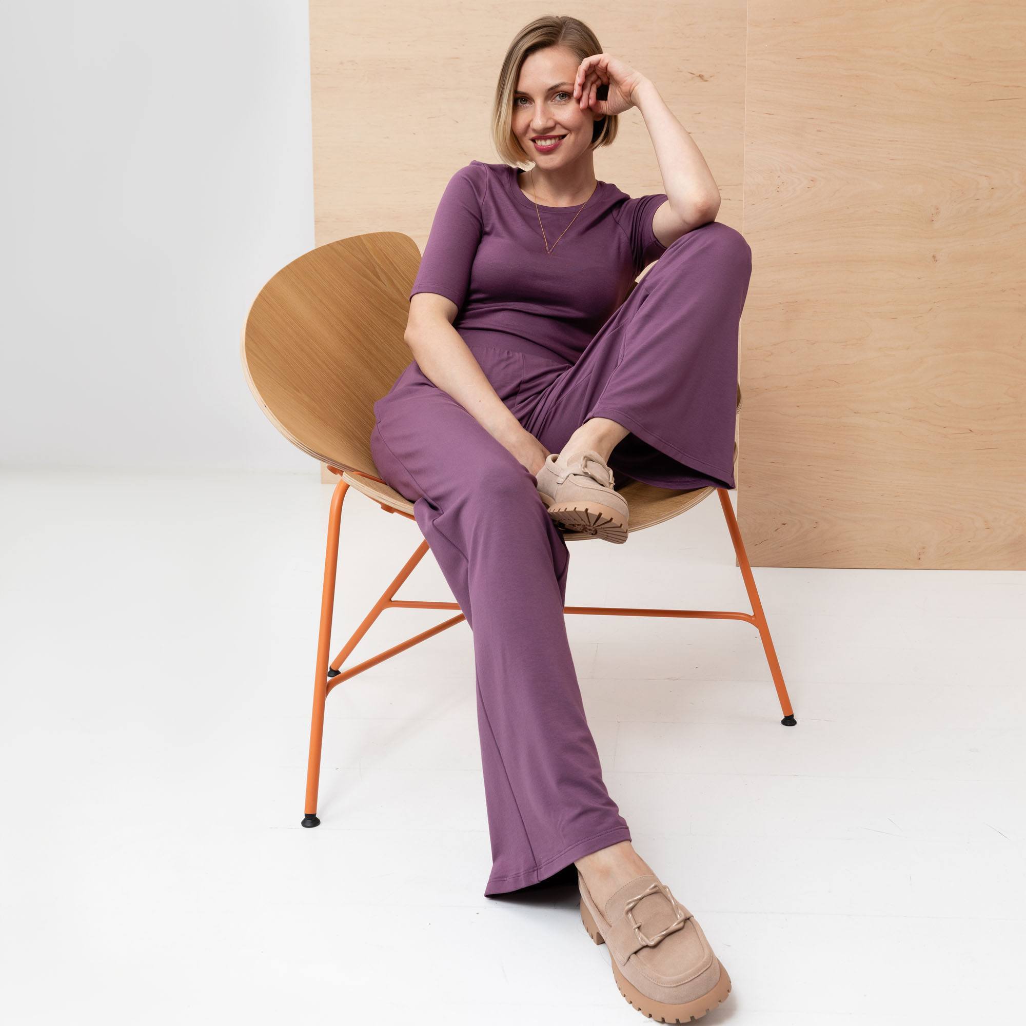 Plum fitted T-shirt Women