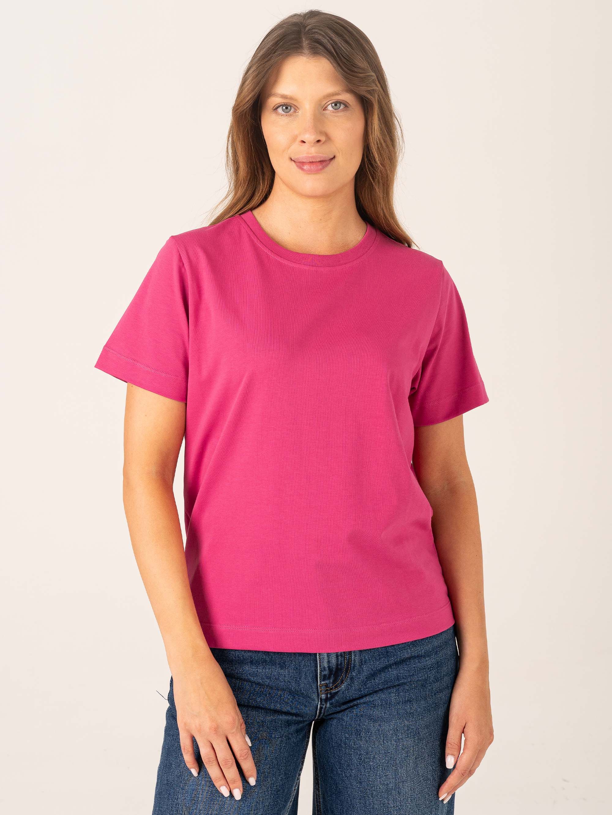 Muted pink Ribbed Trim T-Shirt Women