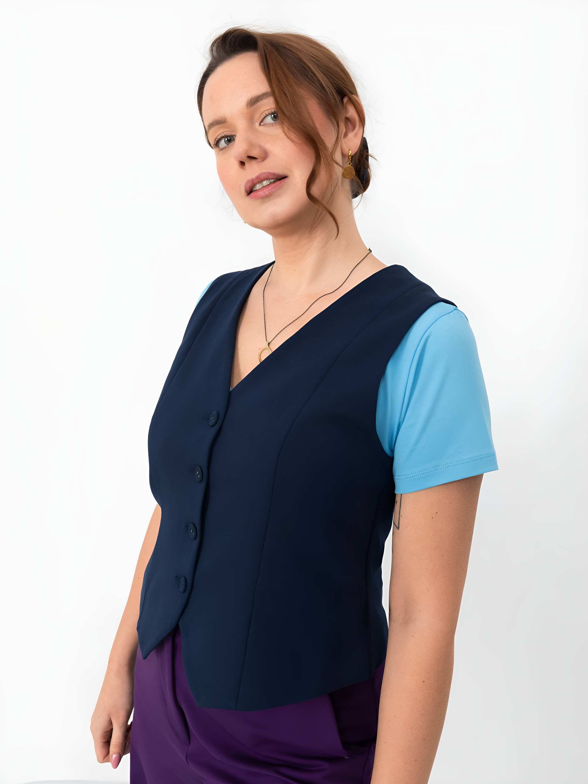 Navy blue vest Women