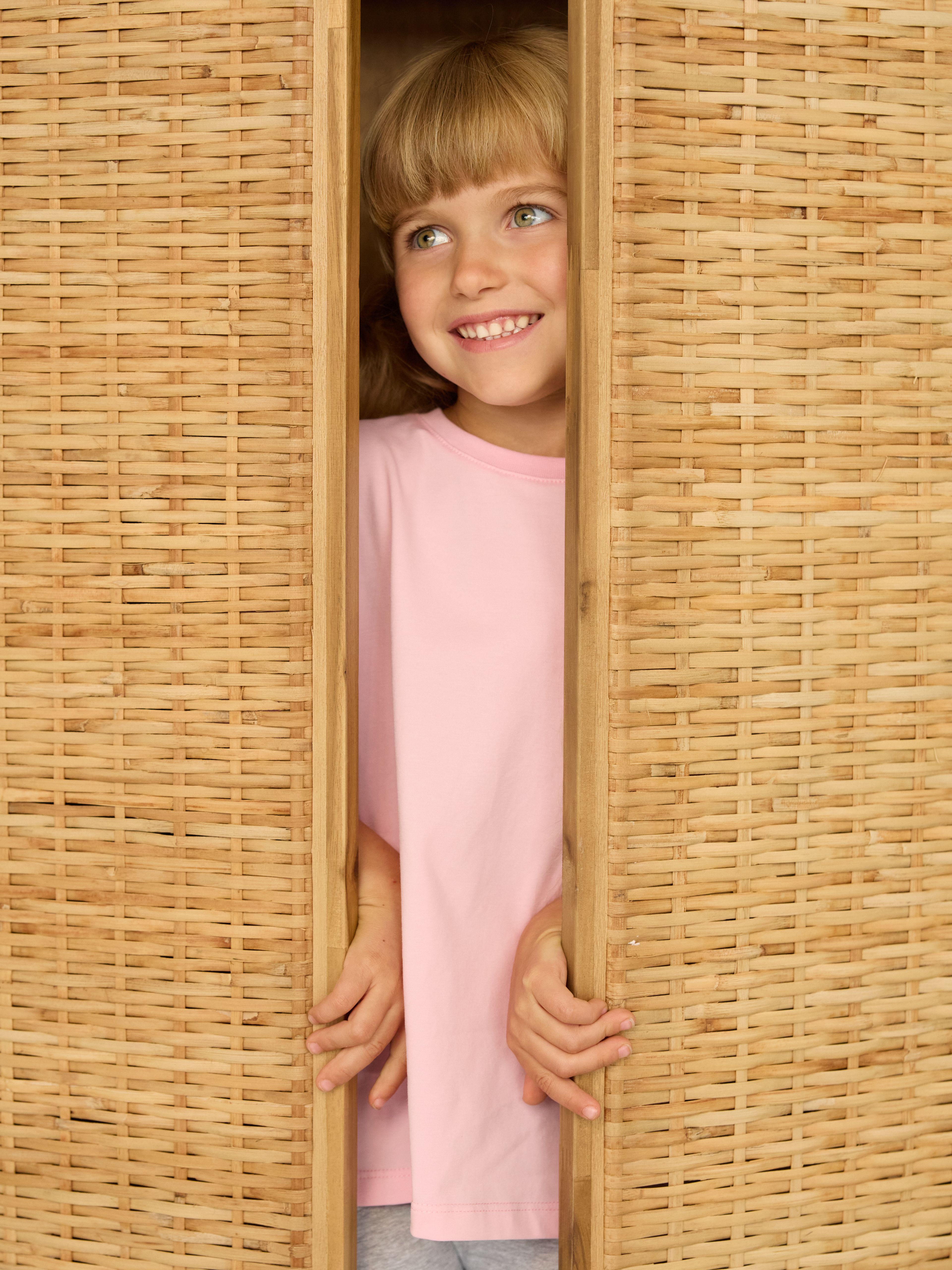Light pink Ribbed Trim T-Shirt Junior
