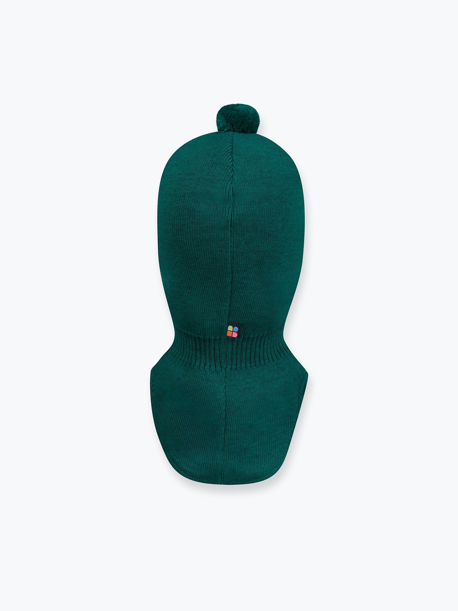 Bottle-green merino wool balaclava Baby
