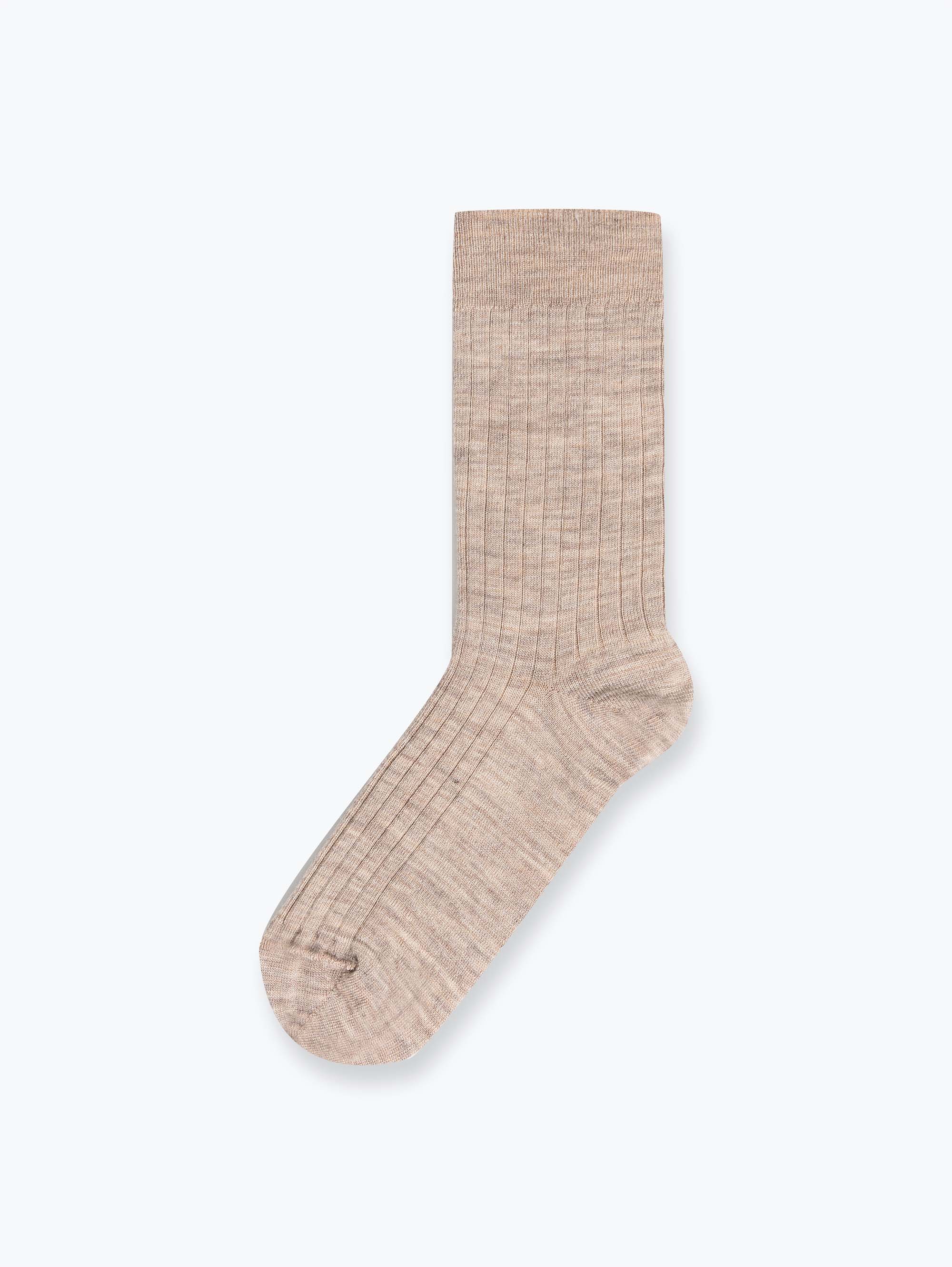 Ecru zestaw skarpet z wełny merino 3-pack