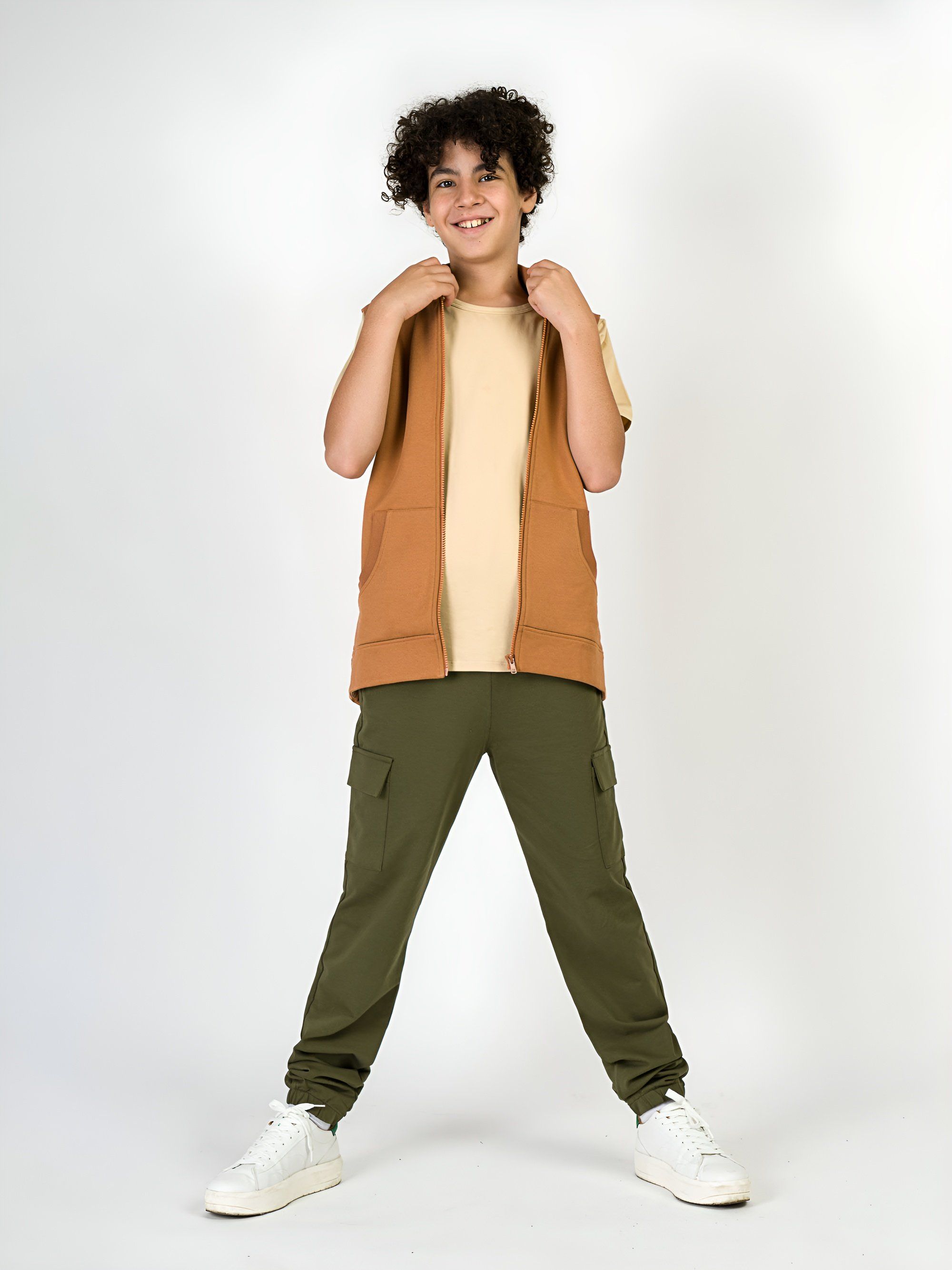 Khaki spodnie bojówki Junior