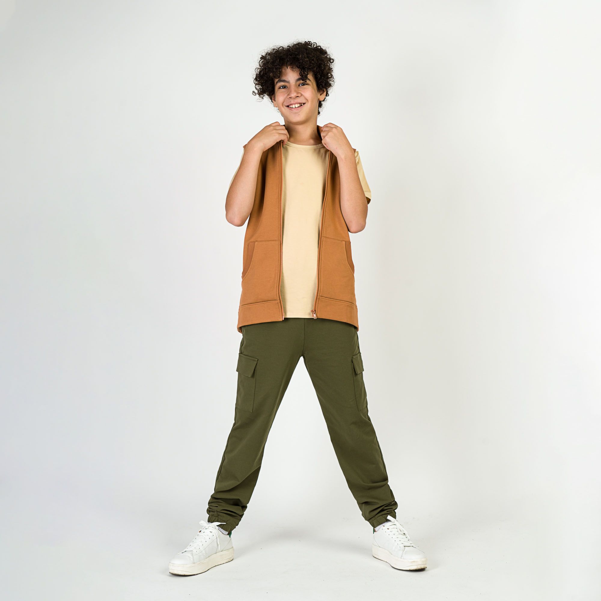 Khaki spodnie bojówki Junior