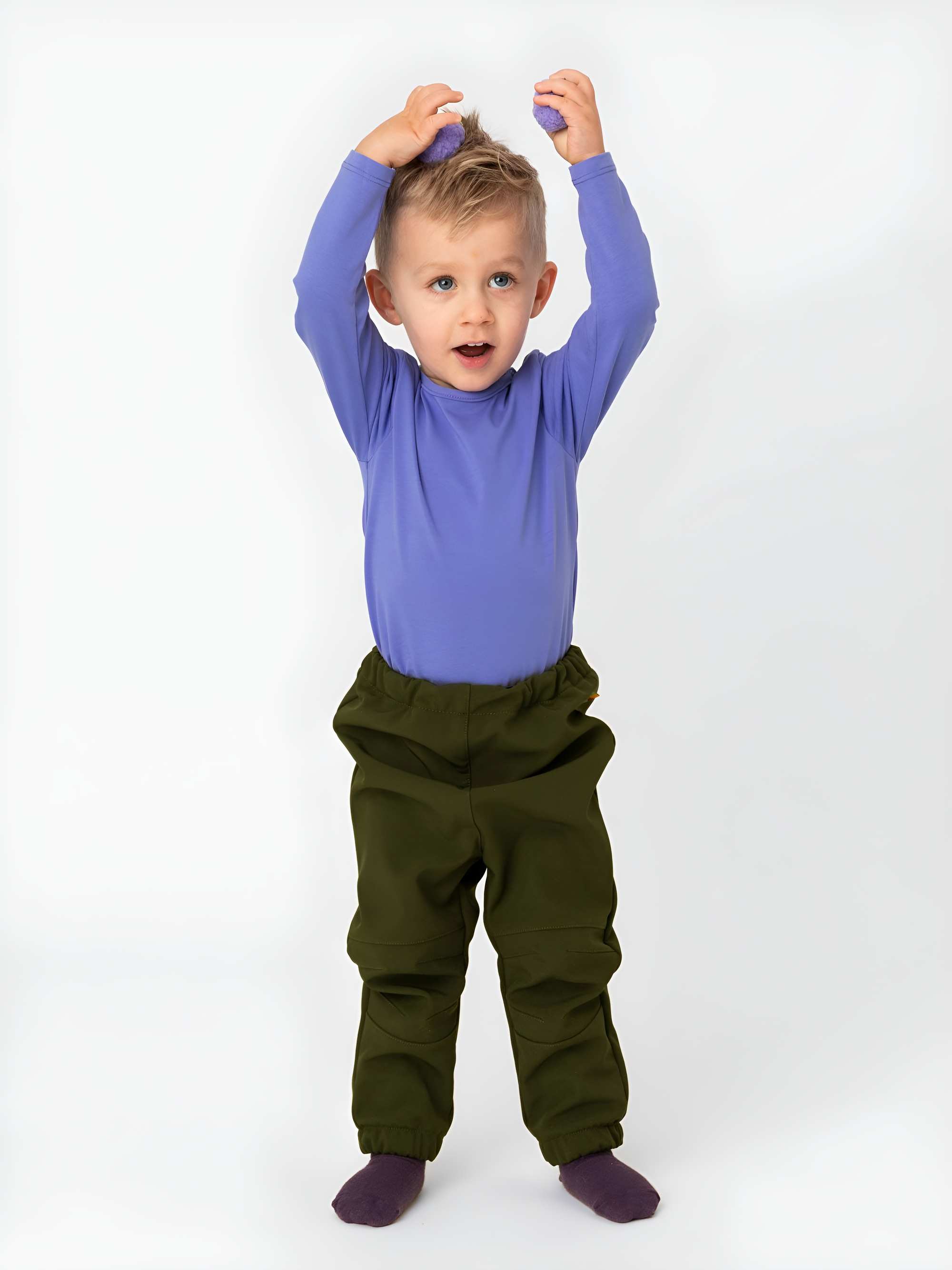 Khaki spodnie softshell dla niemowląt