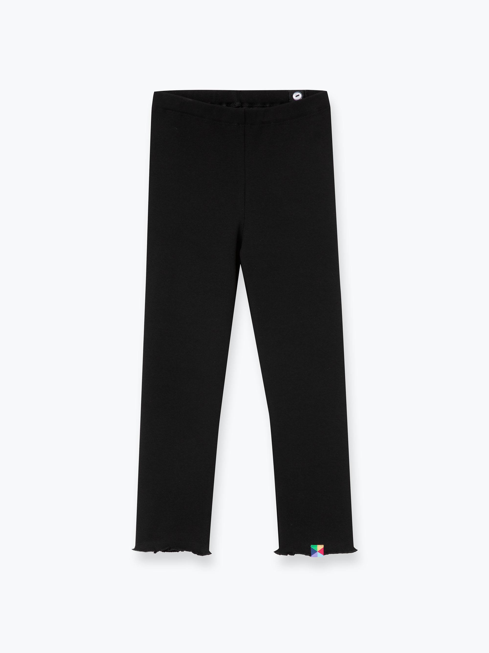 Czarne legginsy prążkowane