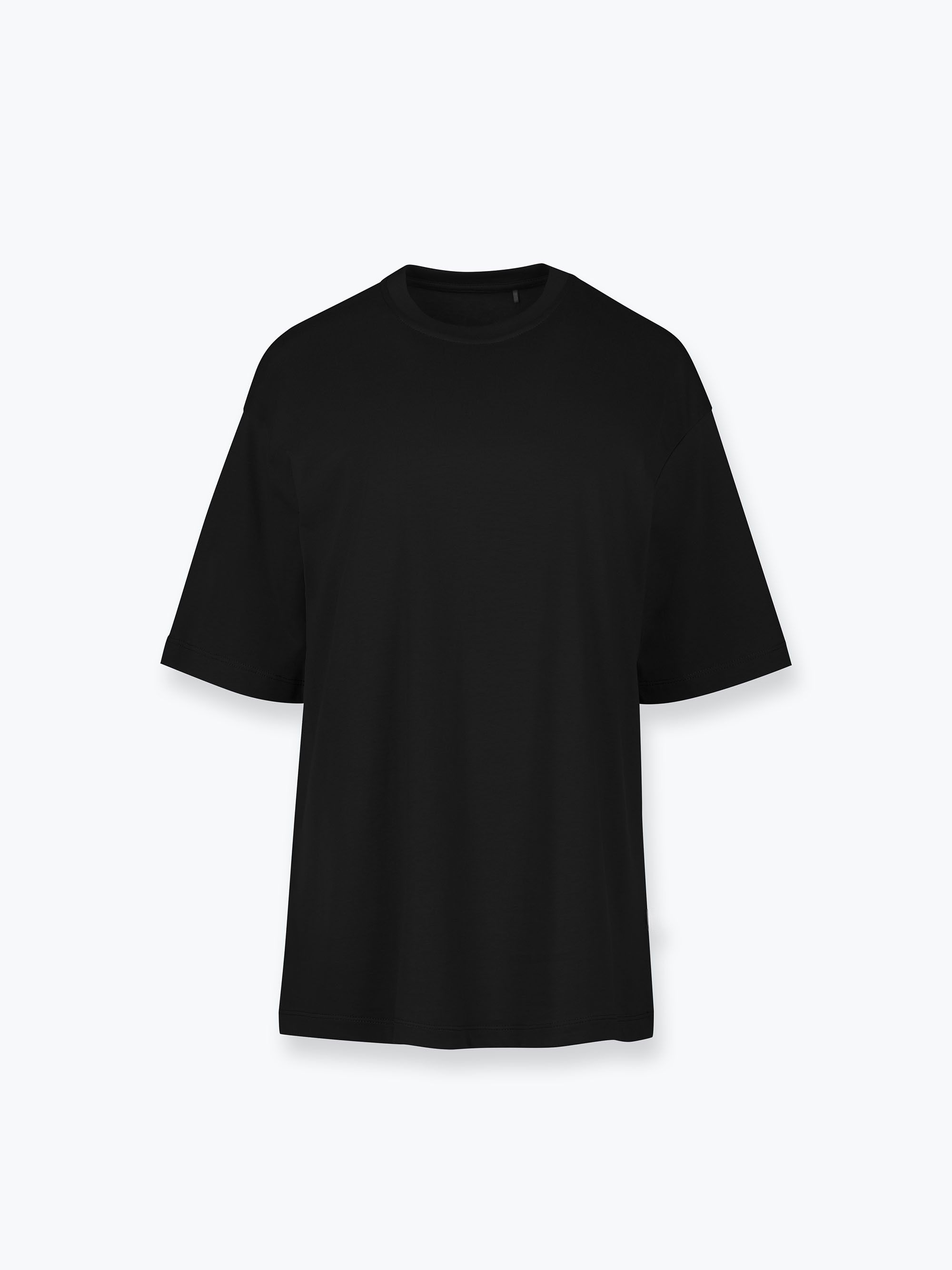 Czarny T-shirt oversize damski
