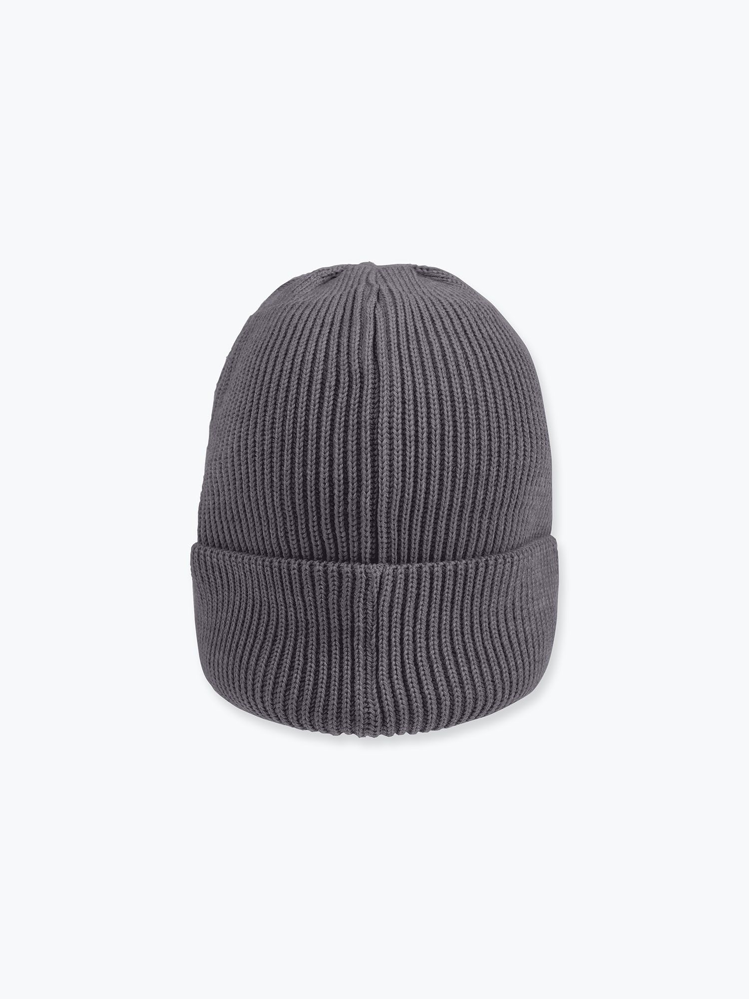 Graphite melange Merino wool hat adults