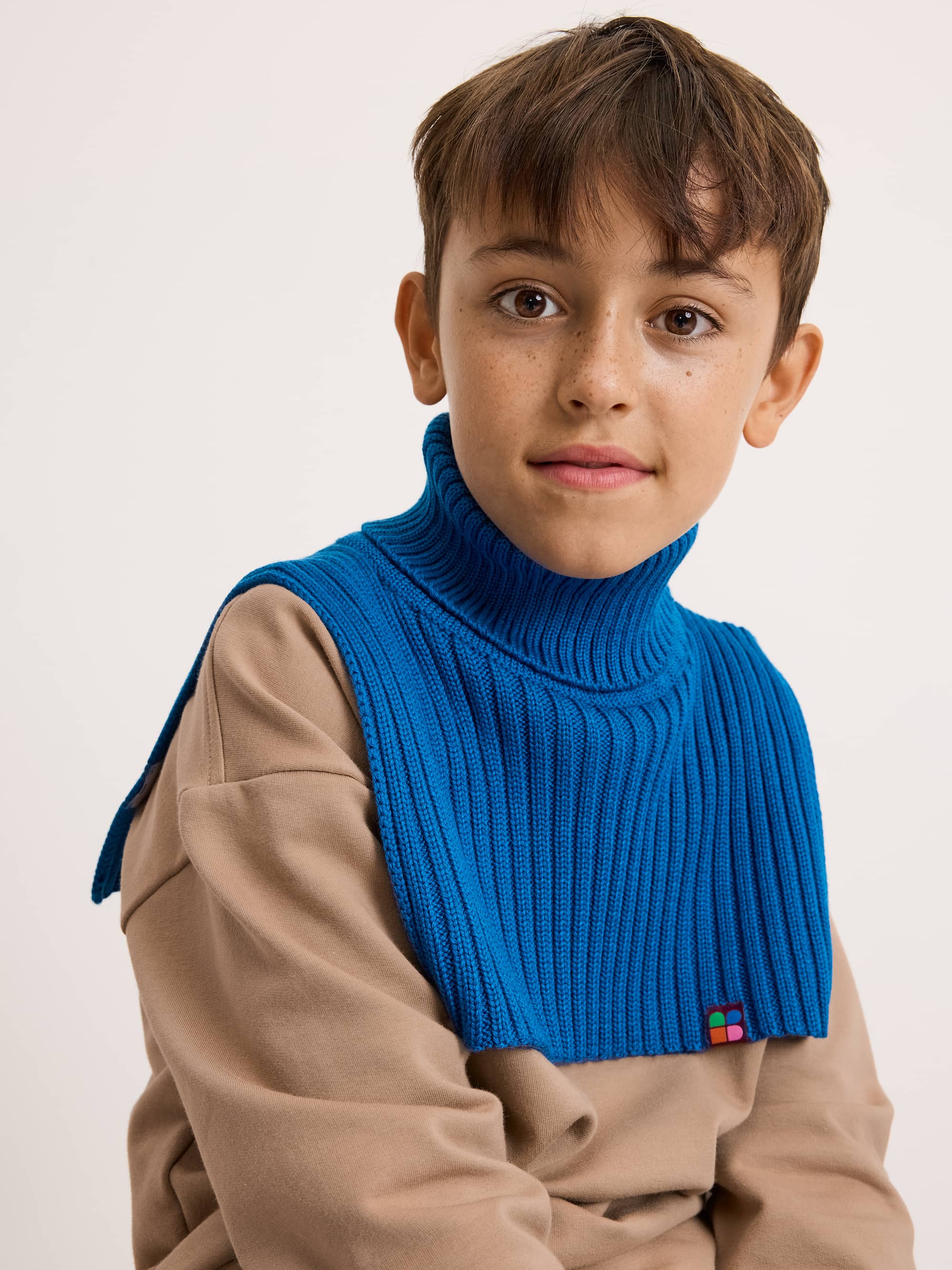 Blue Merino Wool Neckwarmer without Lining