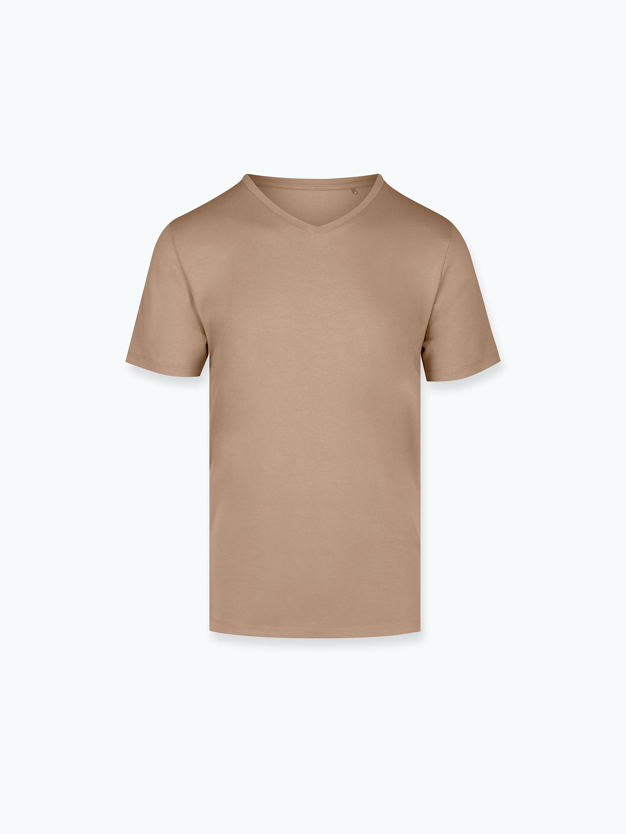 Mocha mousse V-neck T-shirt Men