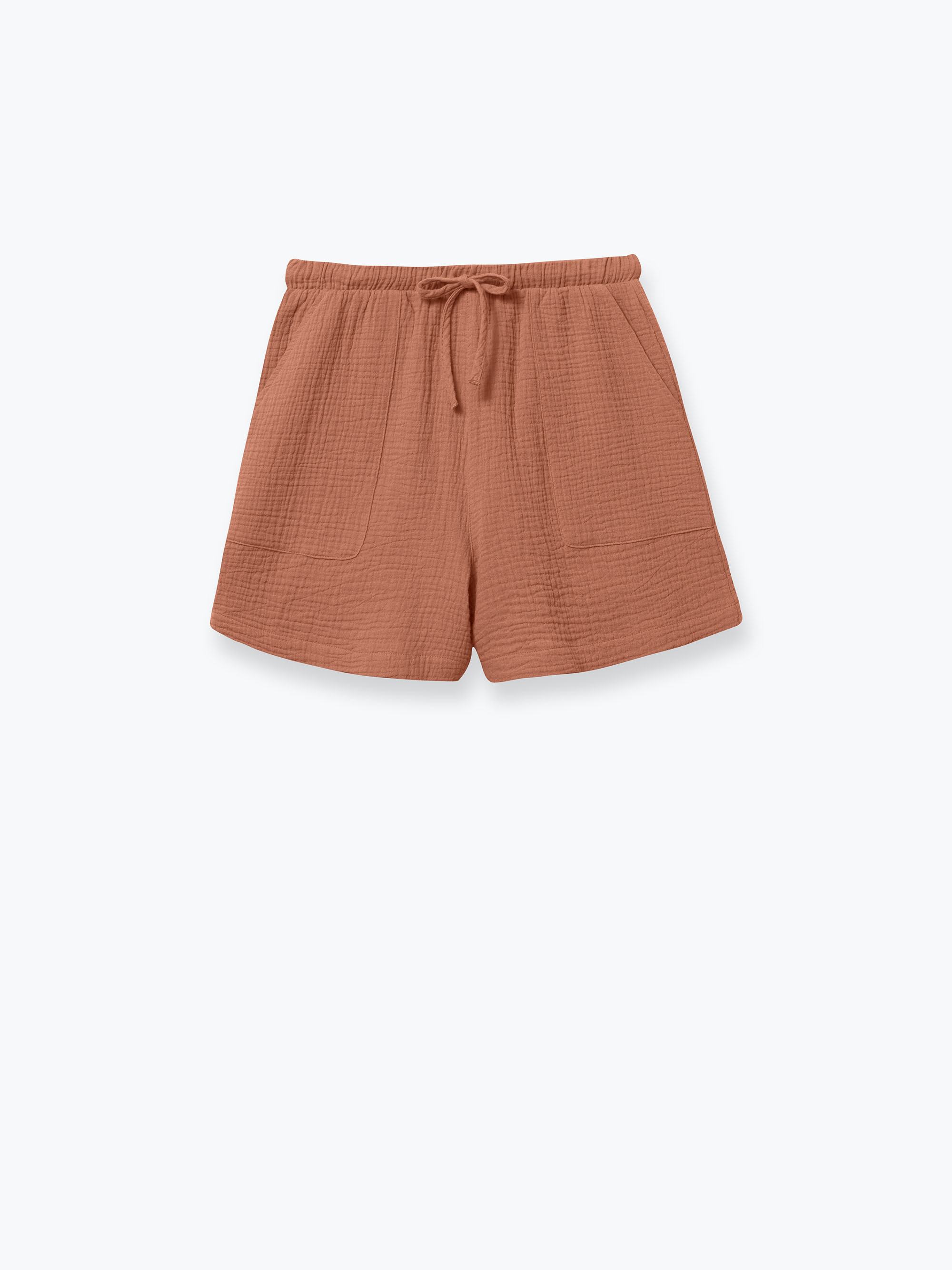 Caramel Muslin Shorts Women