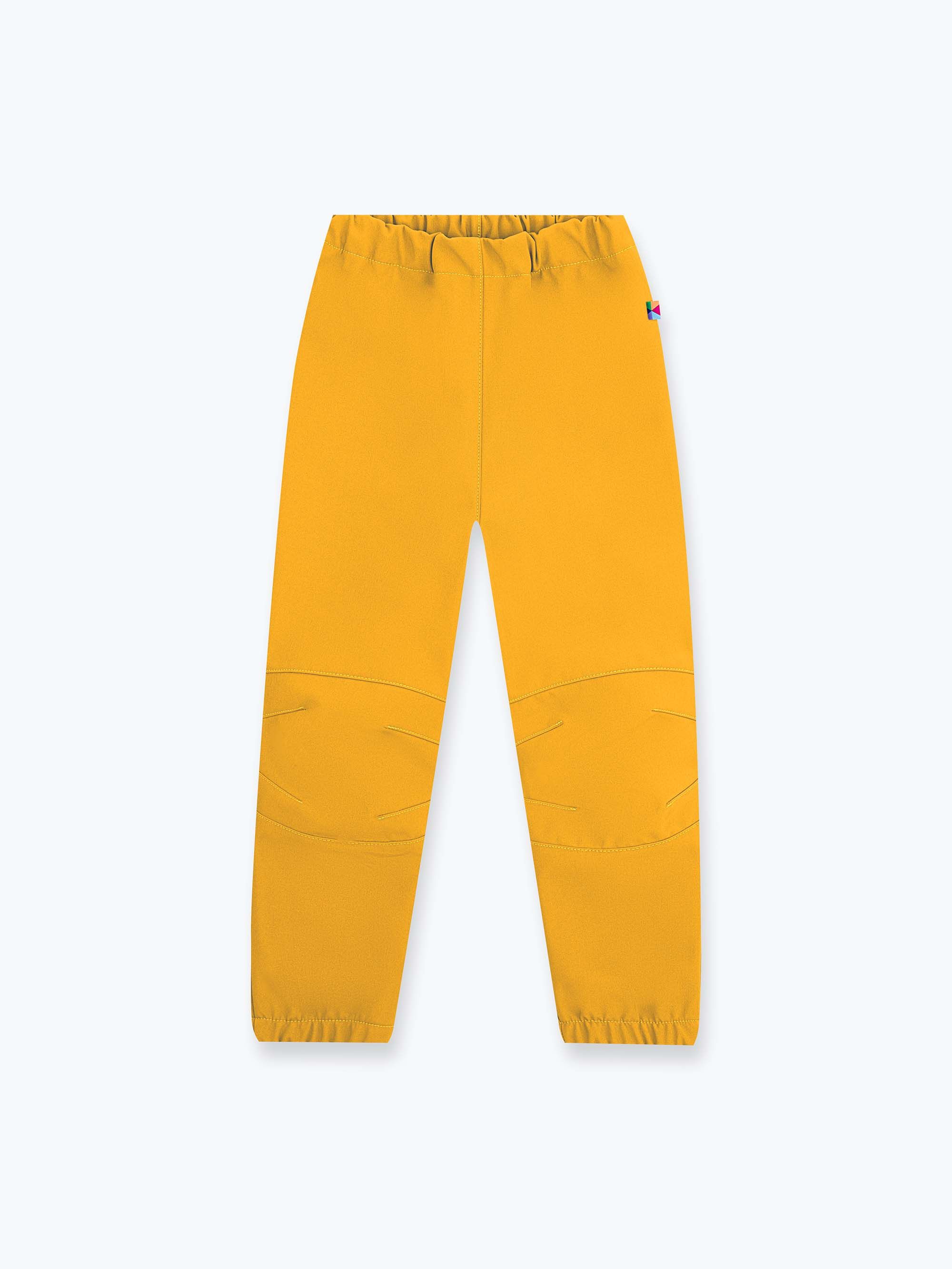 Musztardowe spodnie softshell dla dzieci