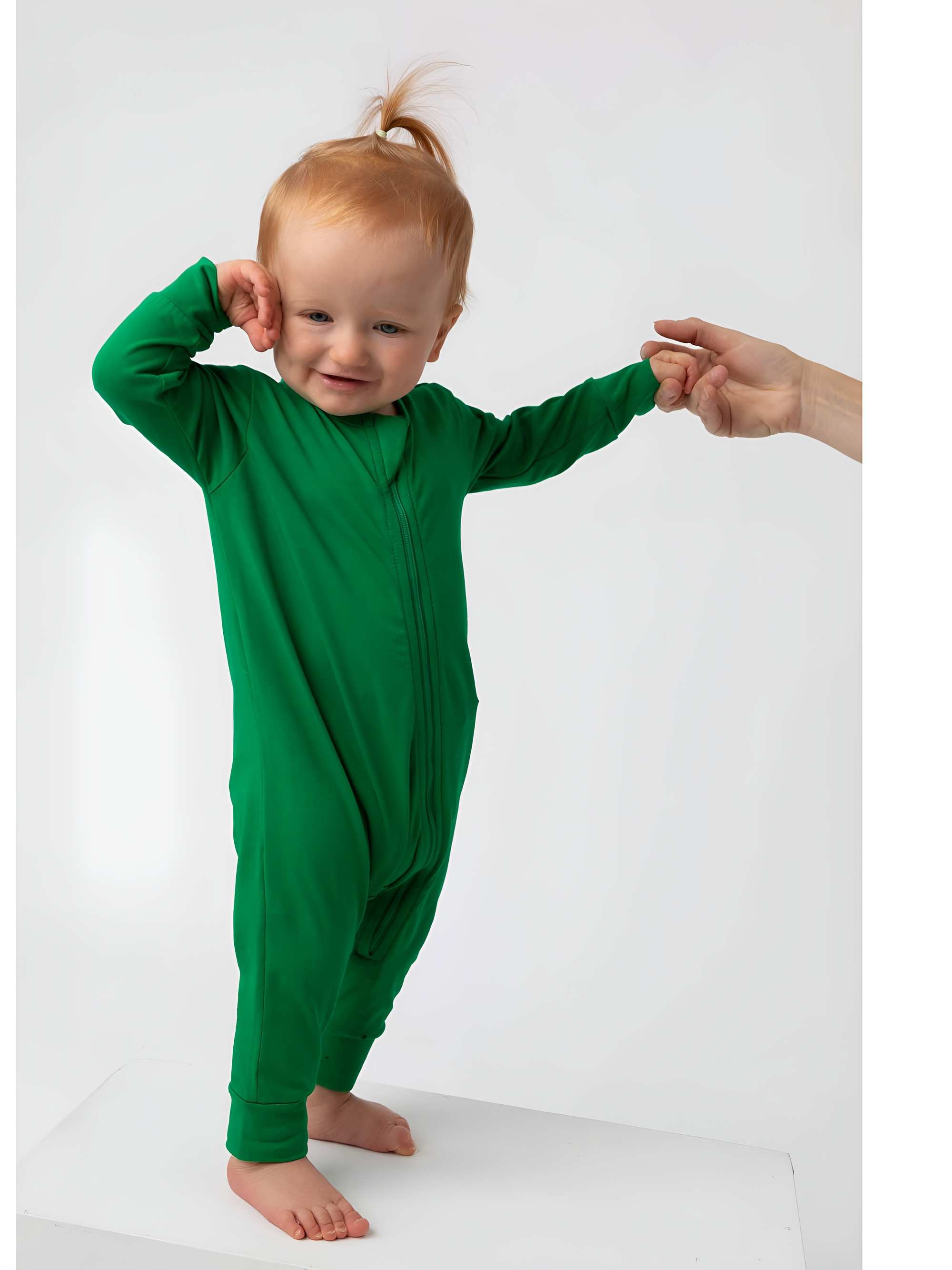 Green romper suit