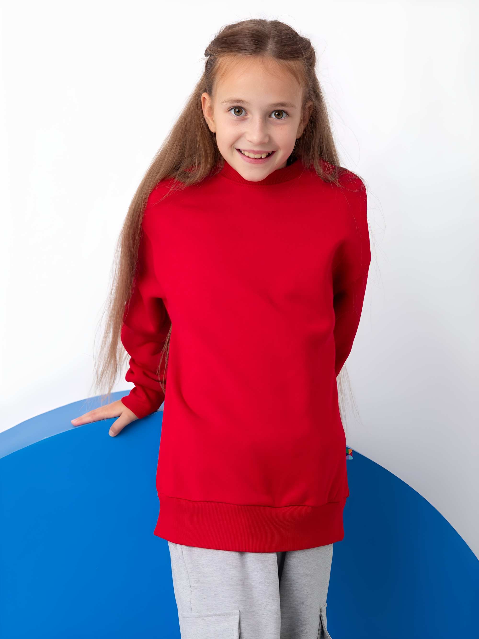Czerwona bluza dresowa ocieplana Junior
