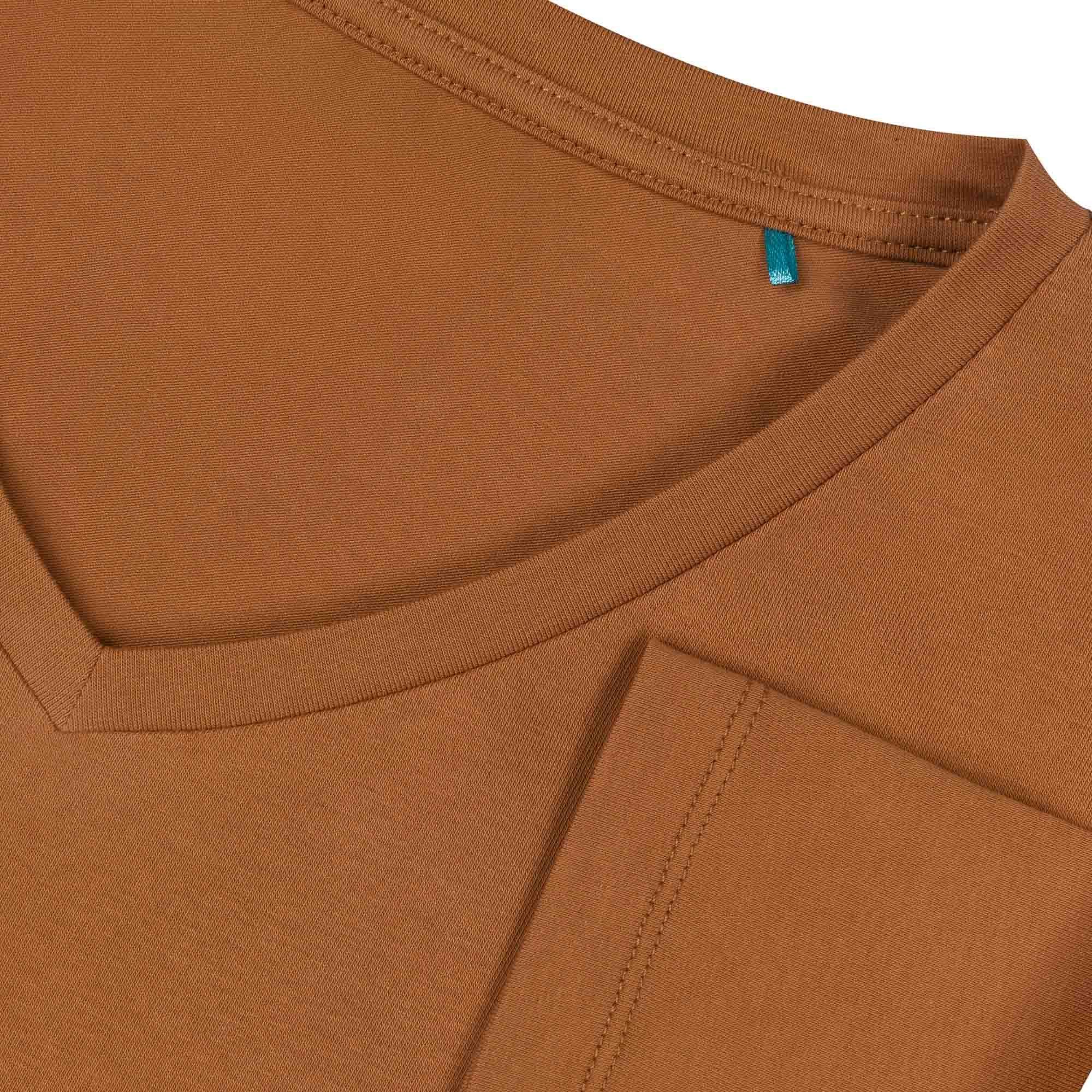 Karmelowy t-shirt w serek męski