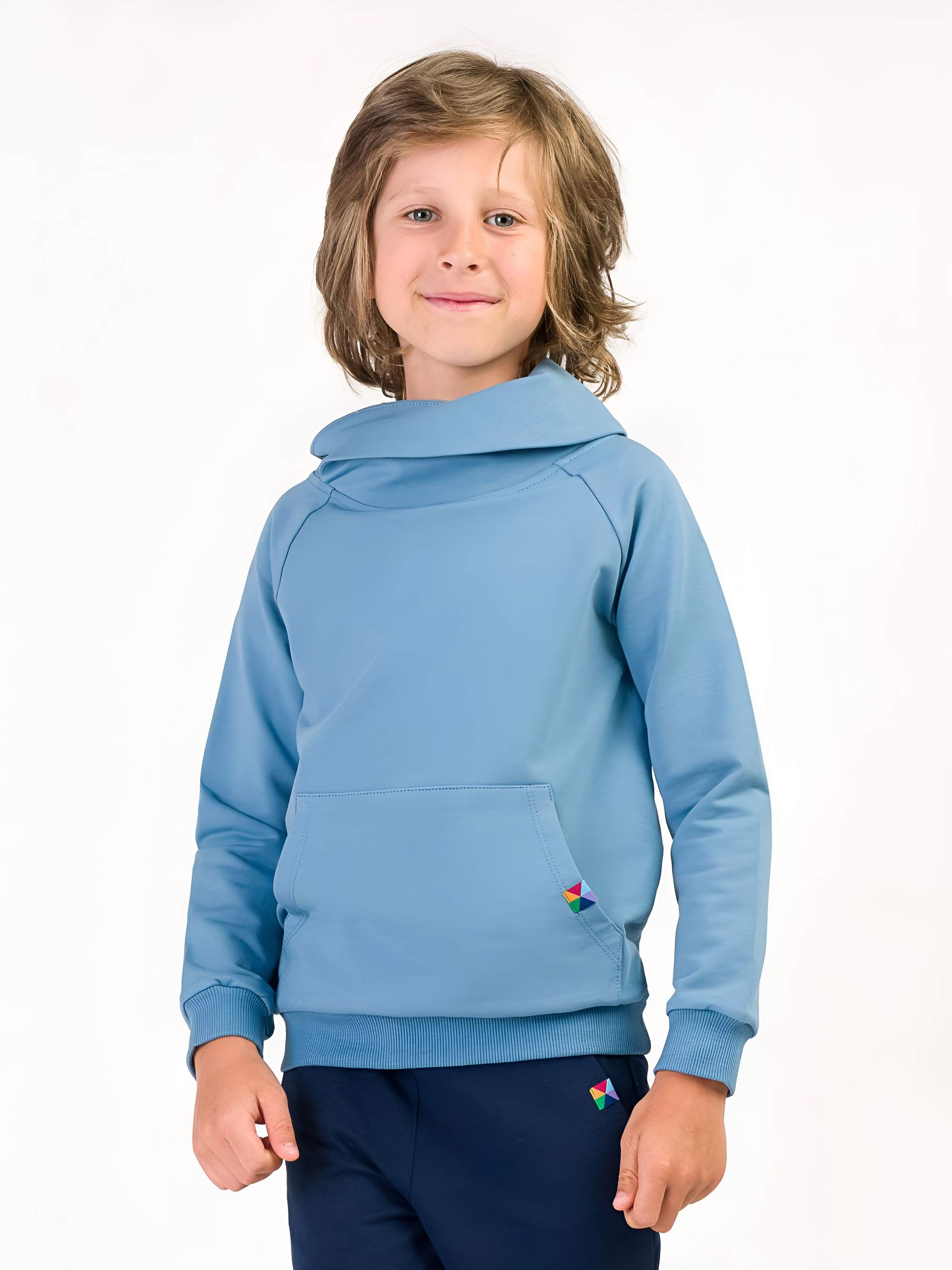 Błękitna bluza z szalem