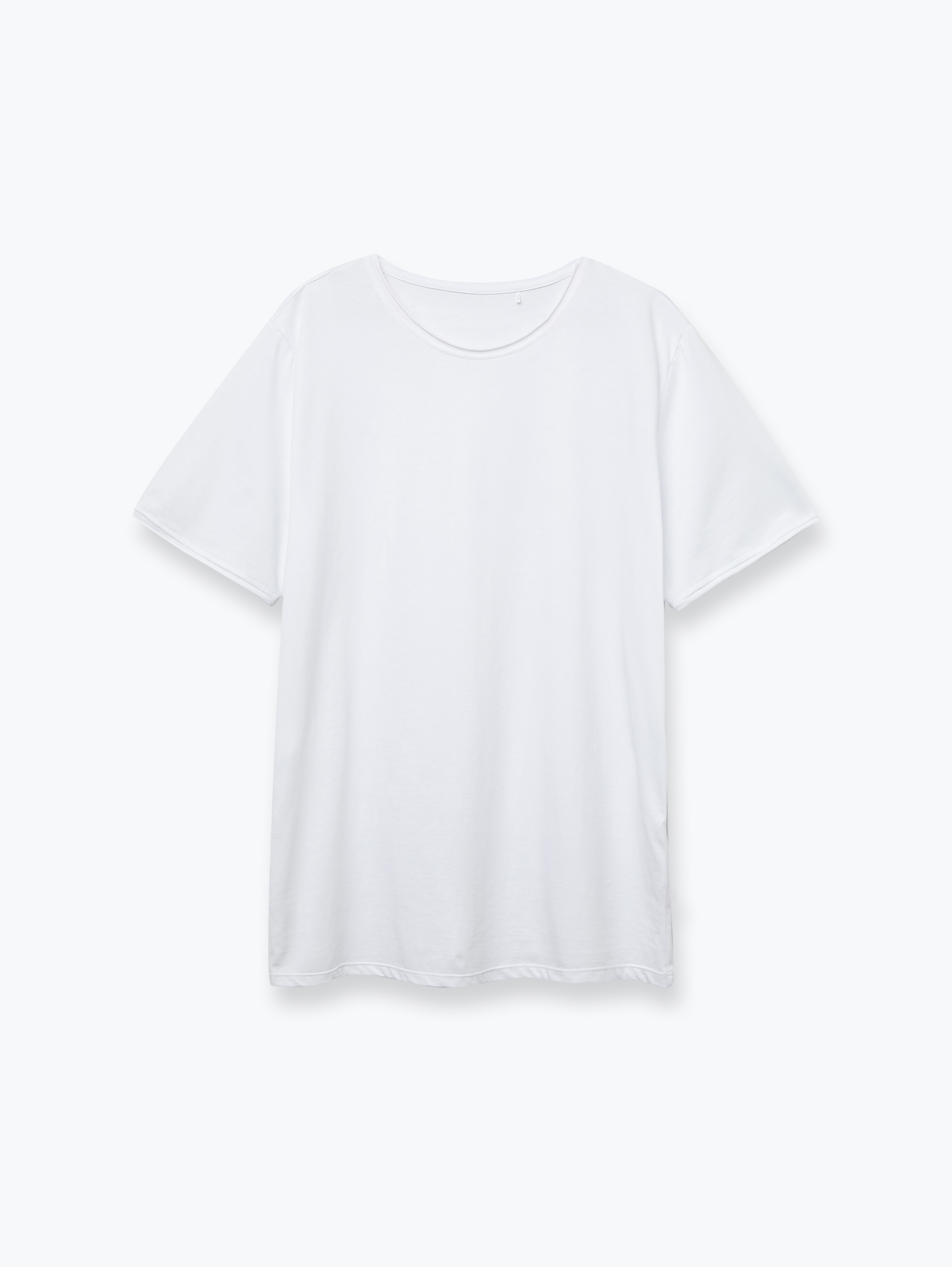 Biały T-shirt z cienkiej dzianiny męski